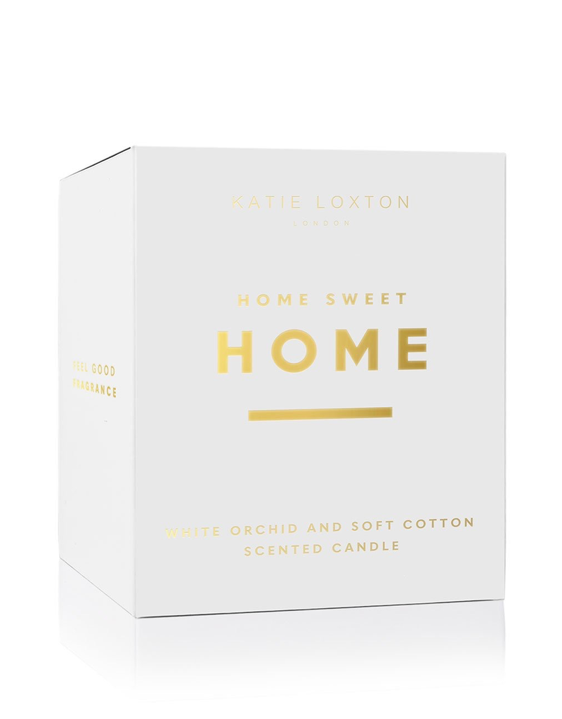 Katie Loxton Sentiment Candle - Home Sweet Home - White Orchid and Soft Cotton