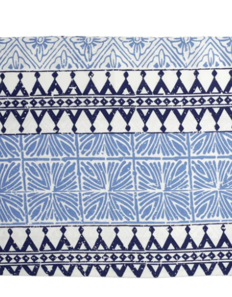Vietri Bohemian Linens Blue Reversible Placemats - Set of 4