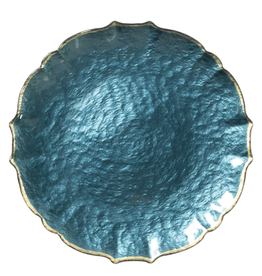 Vietri Baroque Glass Teal Service Plate/Charger