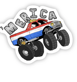 Monster Truck Merica Sticker