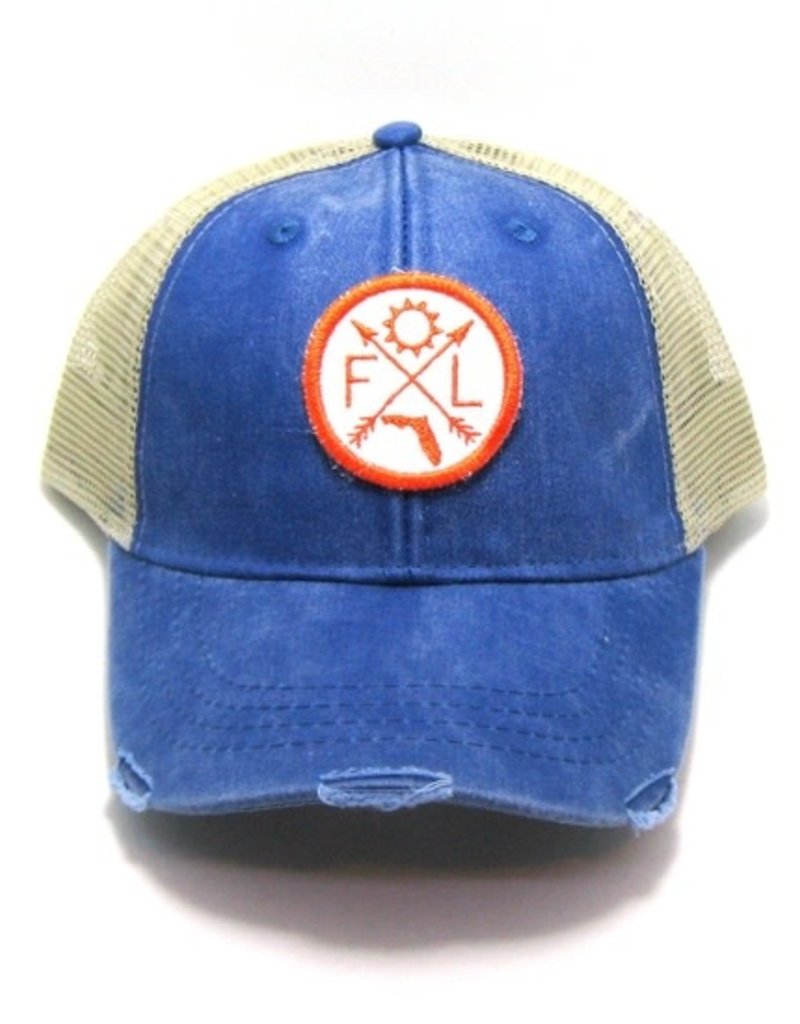 Florida Arrow Compass Hat - Distressed Trucker Hat