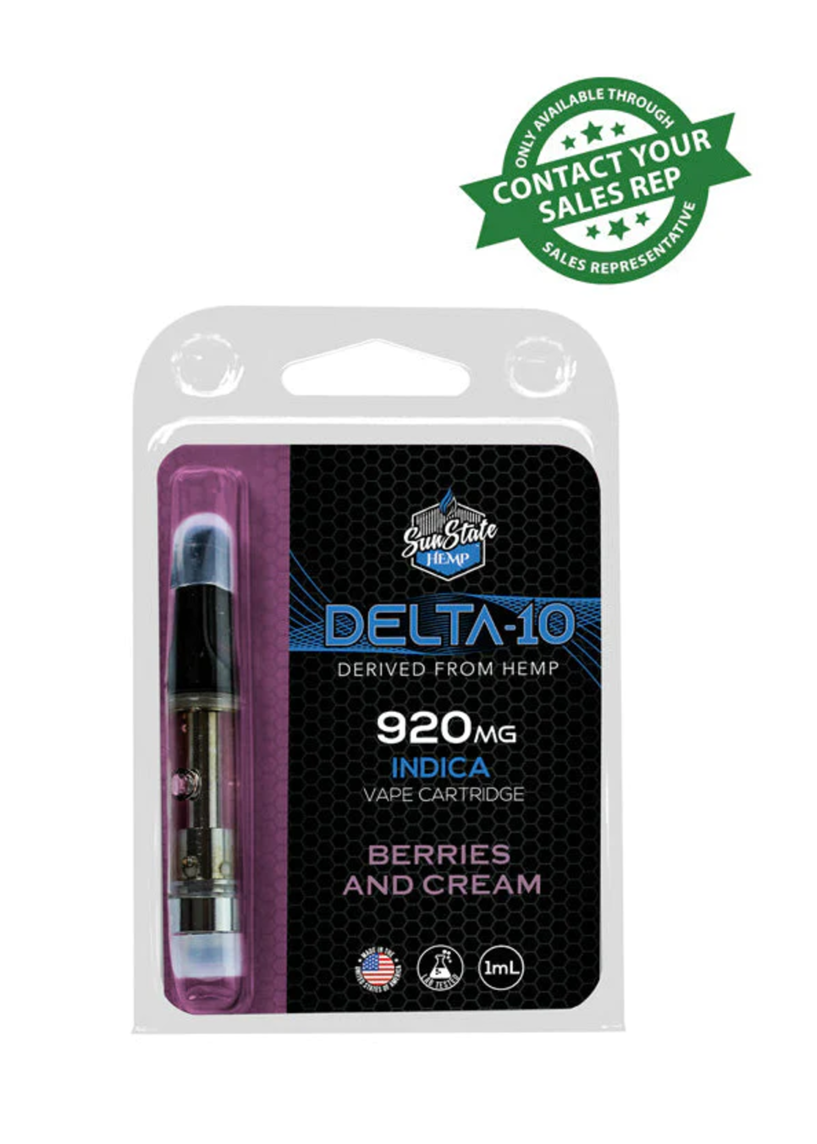 SUNSTATE SUNSTATE DELTA 10 CART BERRIES AND CREAM INDICA