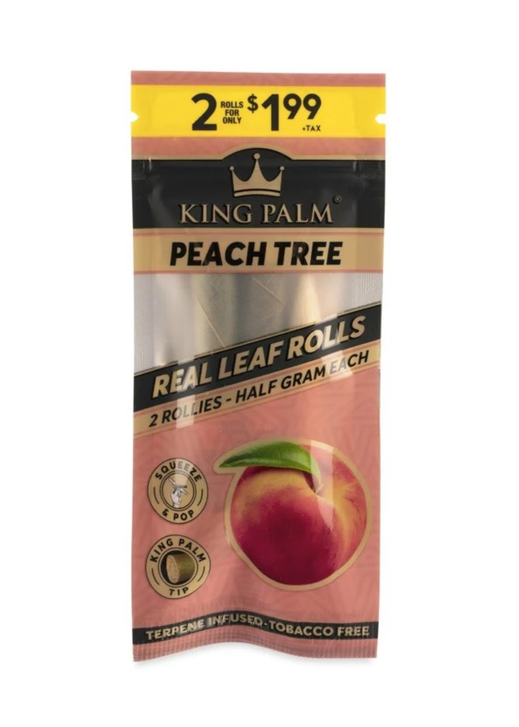 King Palm KING PALM 2-ROLLIES PEACH THREE