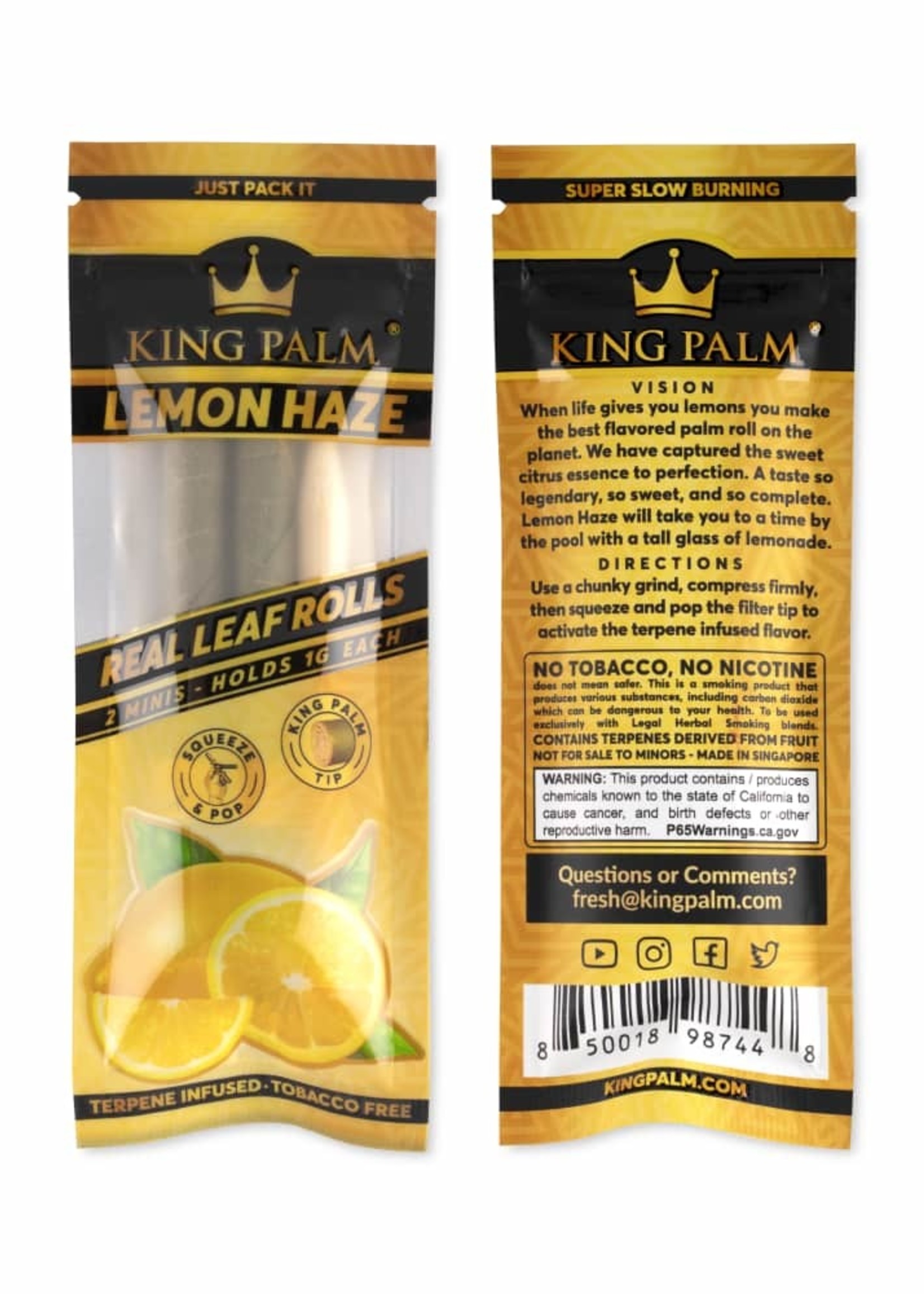 King Palm KING PALM 2-MINI ROLLS LEMON HAZE