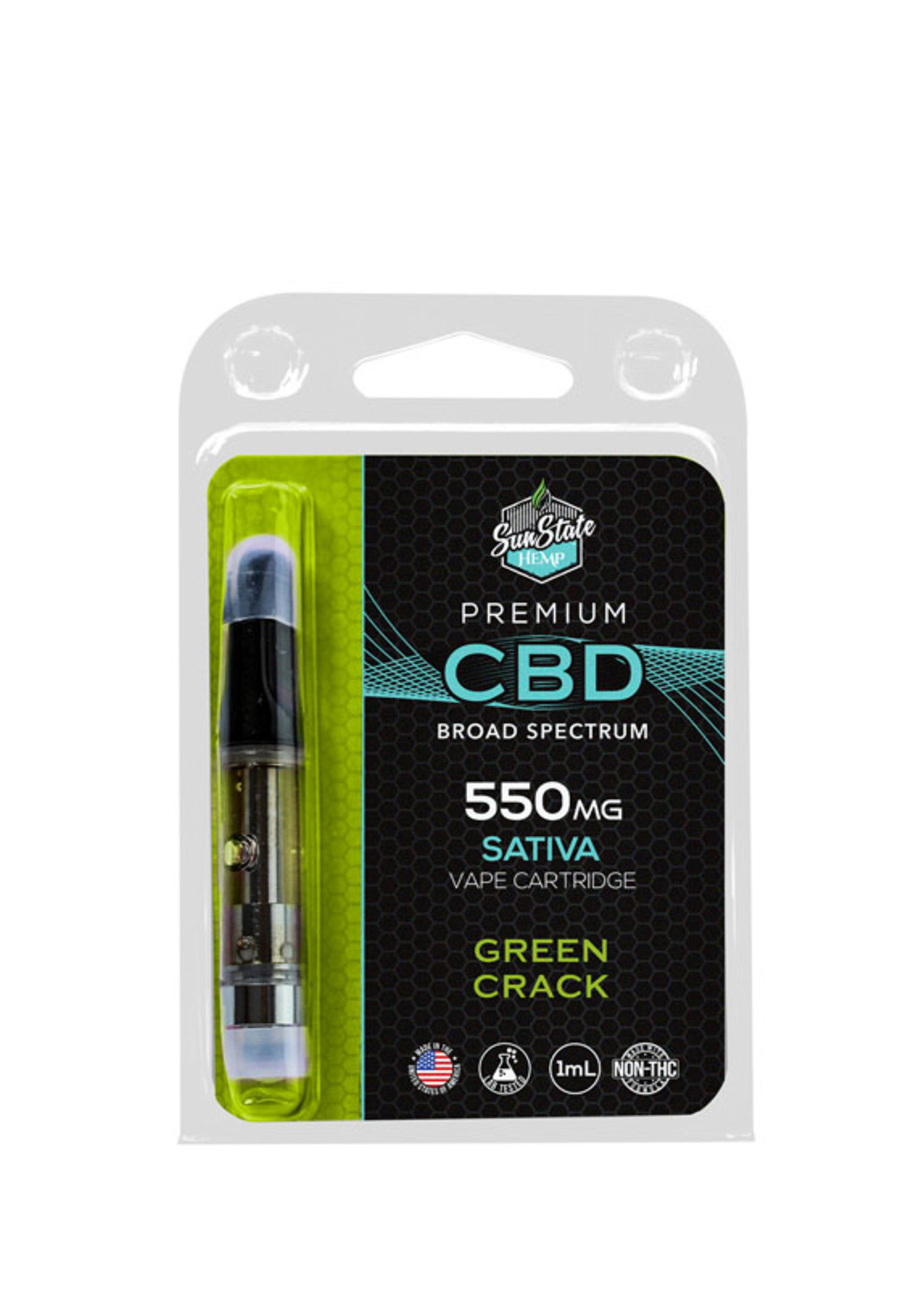 SUNSTATE SUNSTATE CBD CART GREEN CRACK SATIVA 550MG