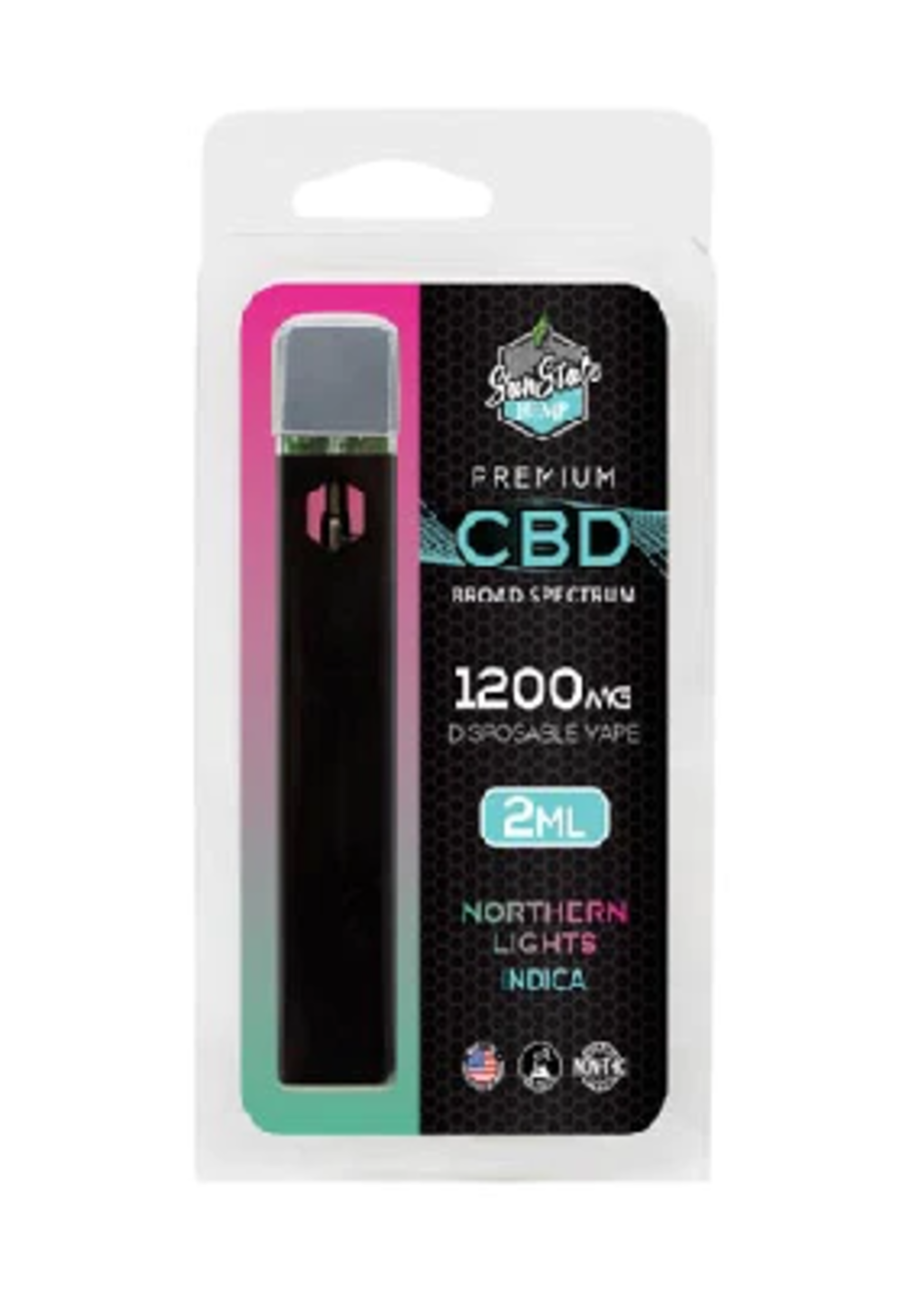 SUNSTATE SUNSTATE CBD DISPOSABLE NORTHERN LIGHTS INDICA 1200MG