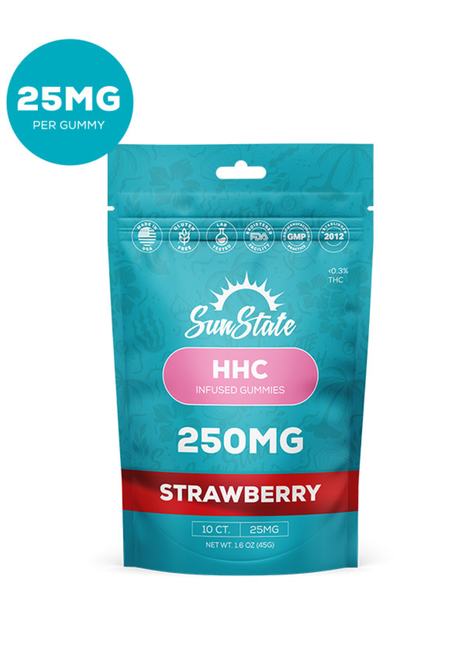 SUNSTATE SUNSTATE HHC INFUSED GUMMIES STRAWBERRY 250MG