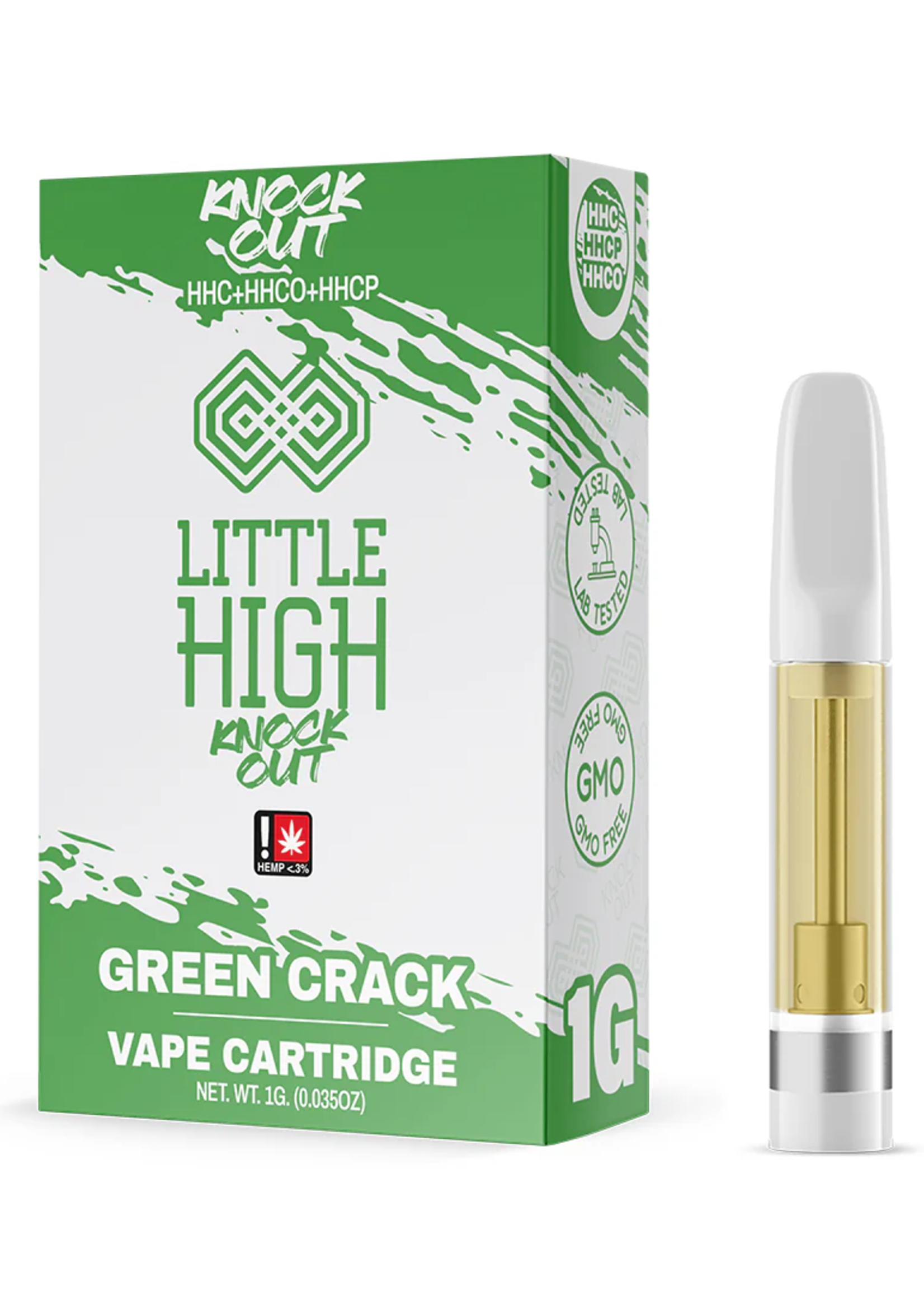 LITTLE HIGH LITTLE HIGH TKO CART HHC/HHC-O/HHC-P GREEN CRACK SATIVA 1G