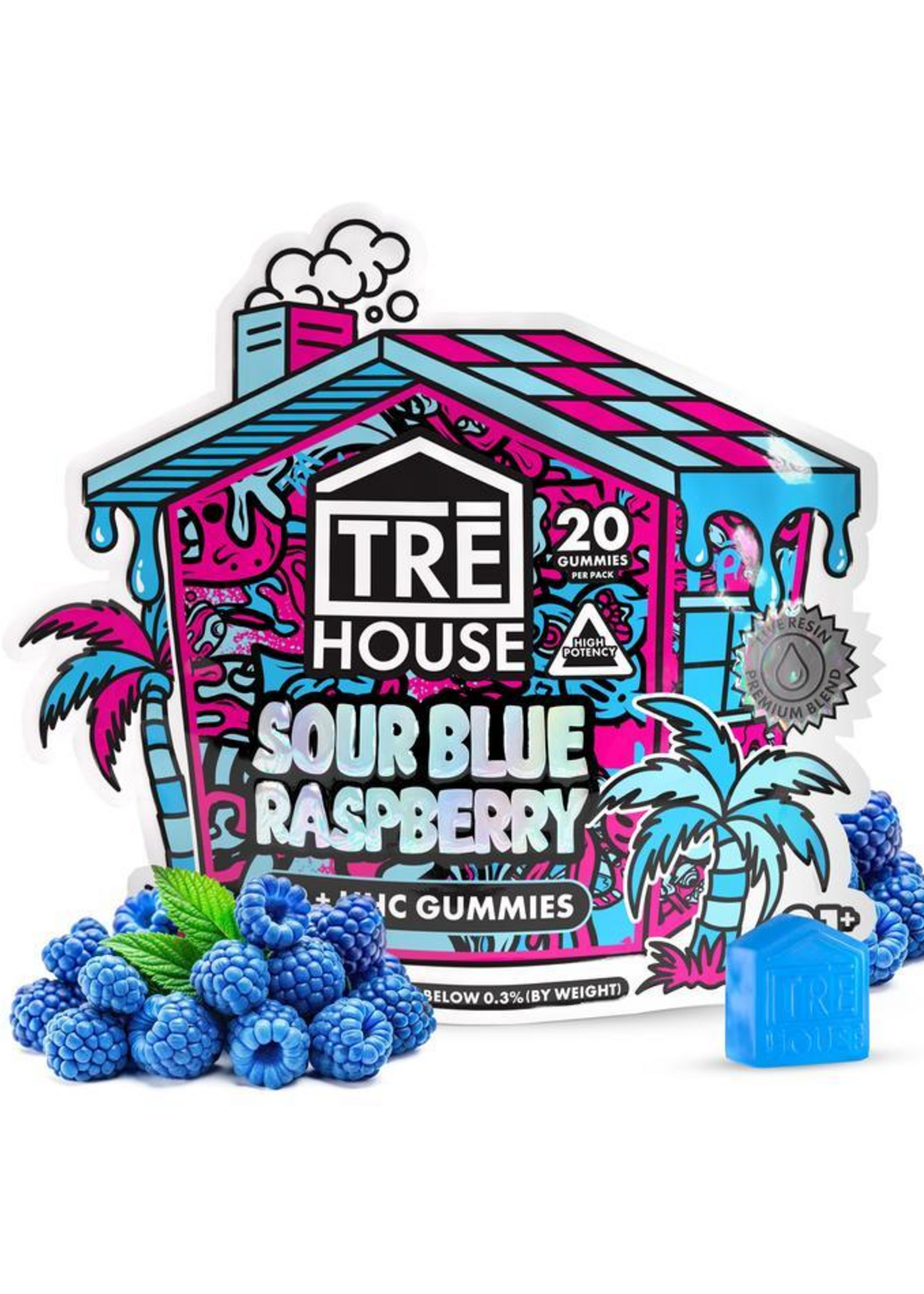 TRE HOUSE TRE HOUSE GUMMIES SOUR BLUE RASPBERRY D9-HHC