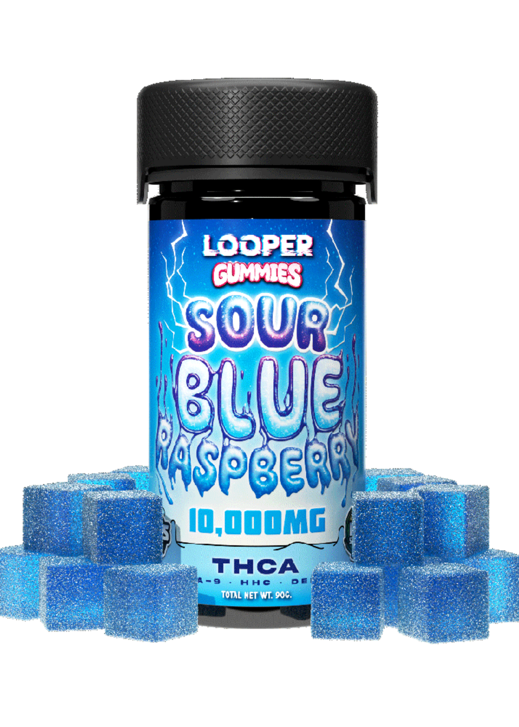 LOOPER LOOPER THC-A 10K GUMMIES SOUR BLUE RASPBERRY
