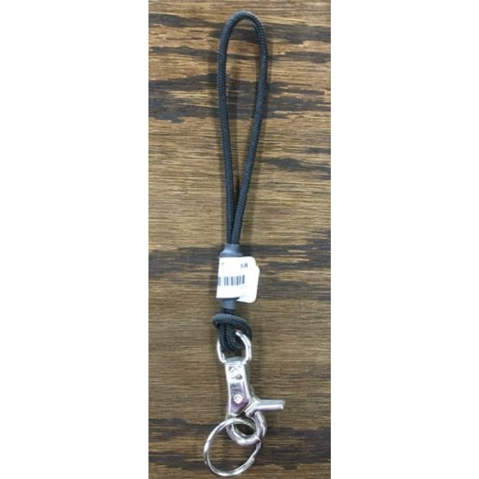 SNOWBOARD LEASH NYLON CORD W/ CLIP BLACK
