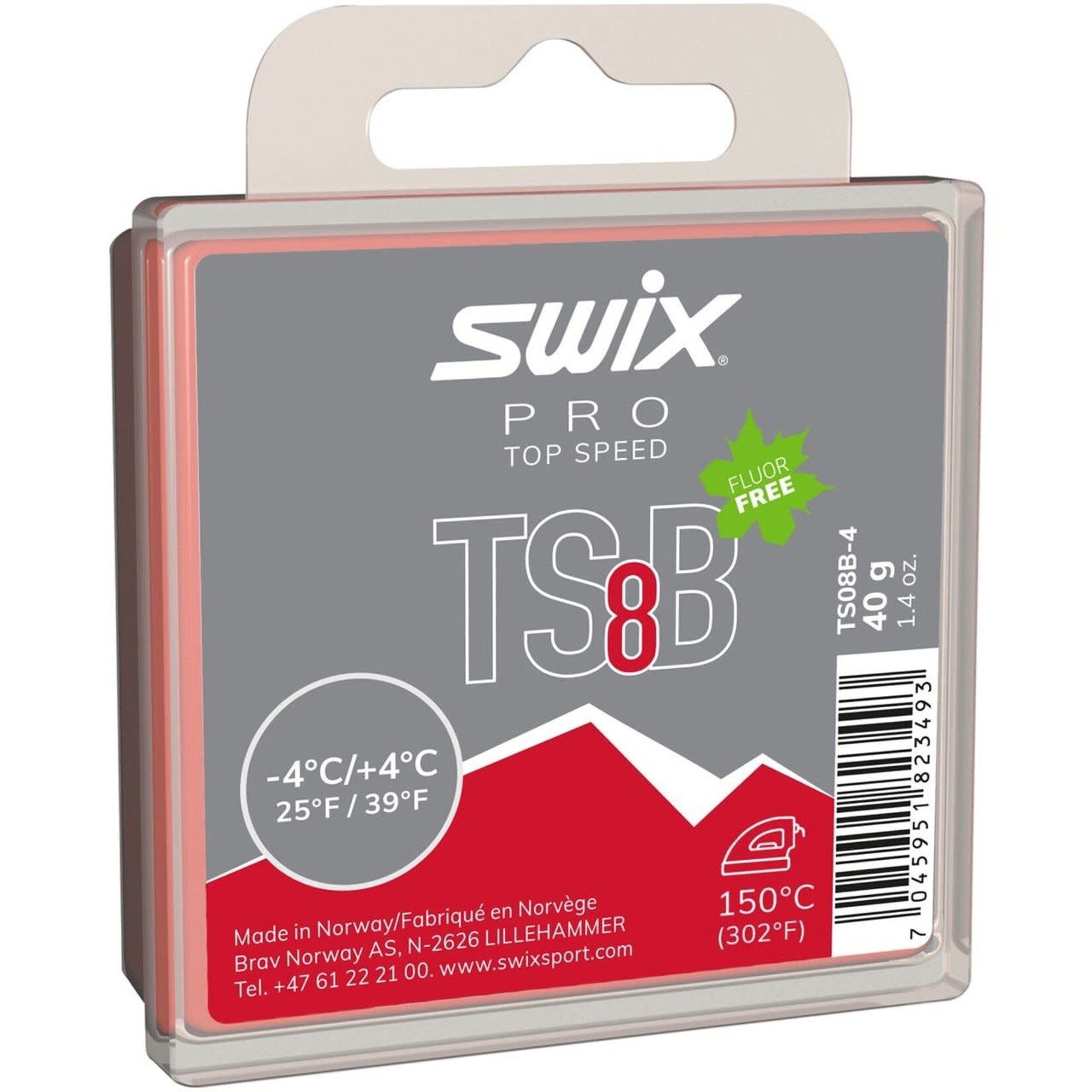 SWIX SWIX WAX PRO TOP SPEED 8 BLACK -4°C>4°C/25°F>39°F 40G TS8B