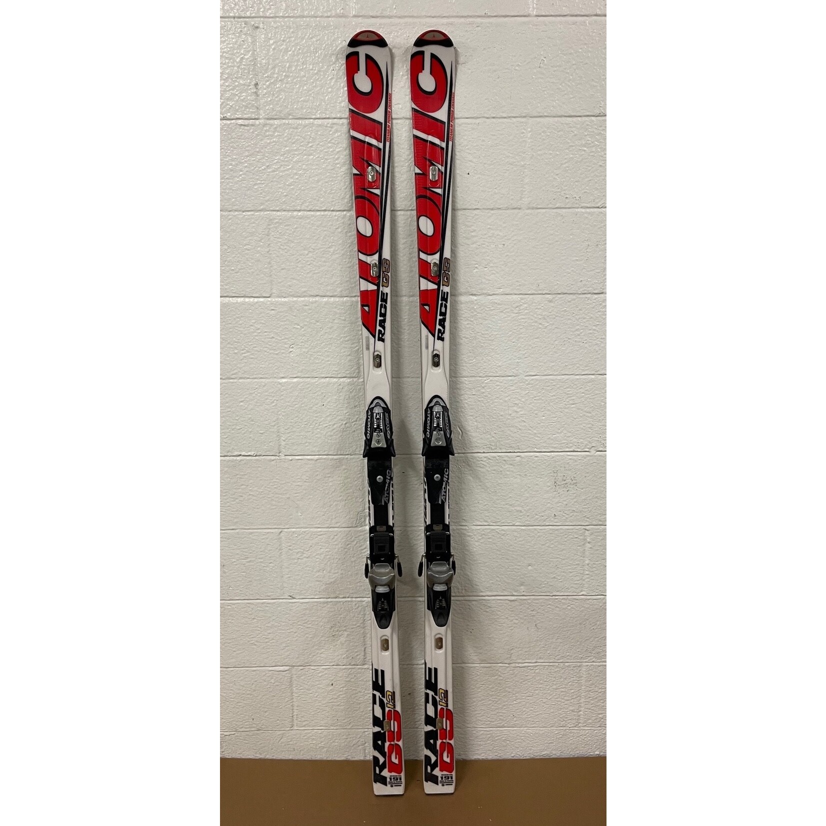 USED ATOMIC SKIS RACE GS12 DOUBLEDECK TI R27M 191CM A085050 + ATOMIC RACE10/18 METAL USED