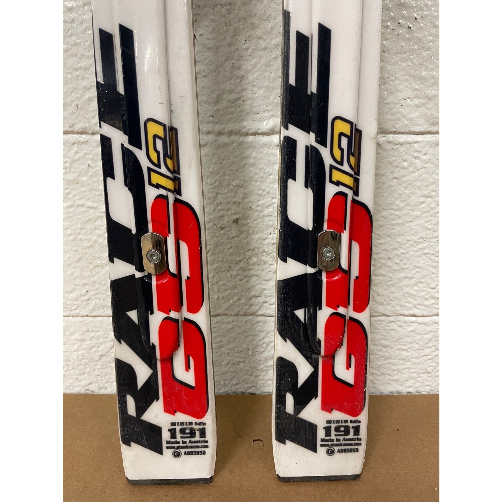 USED ATOMIC SKIS RACE GS12 DOUBLEDECK TI R27M 191CM A085050 + ATOMIC RACE10/18 METAL USED