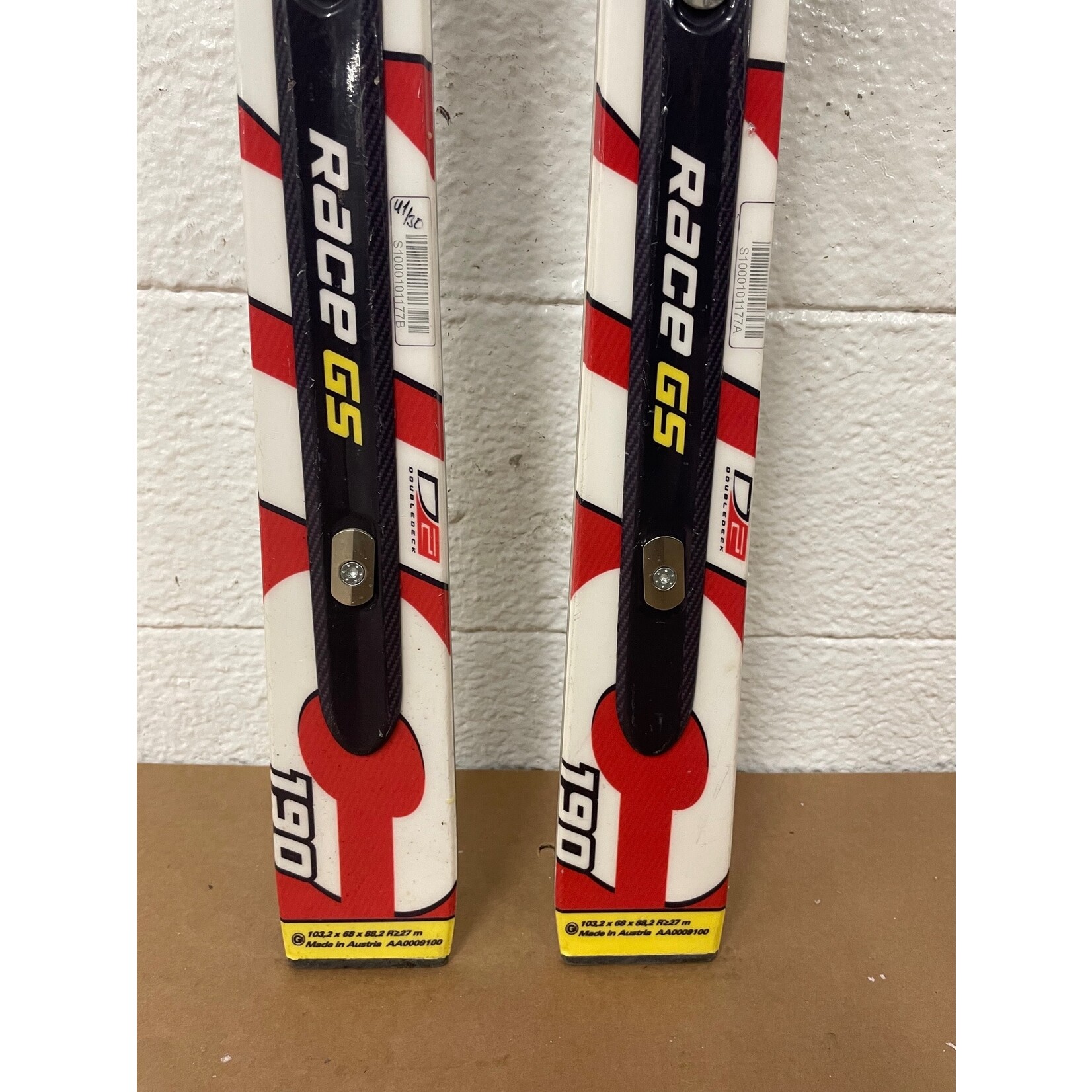 USED ATOMIC SKIS RACE GS DOUBLEDECK D2 TI R27M 190CM AA0009100 + ATOMIC X18 USED