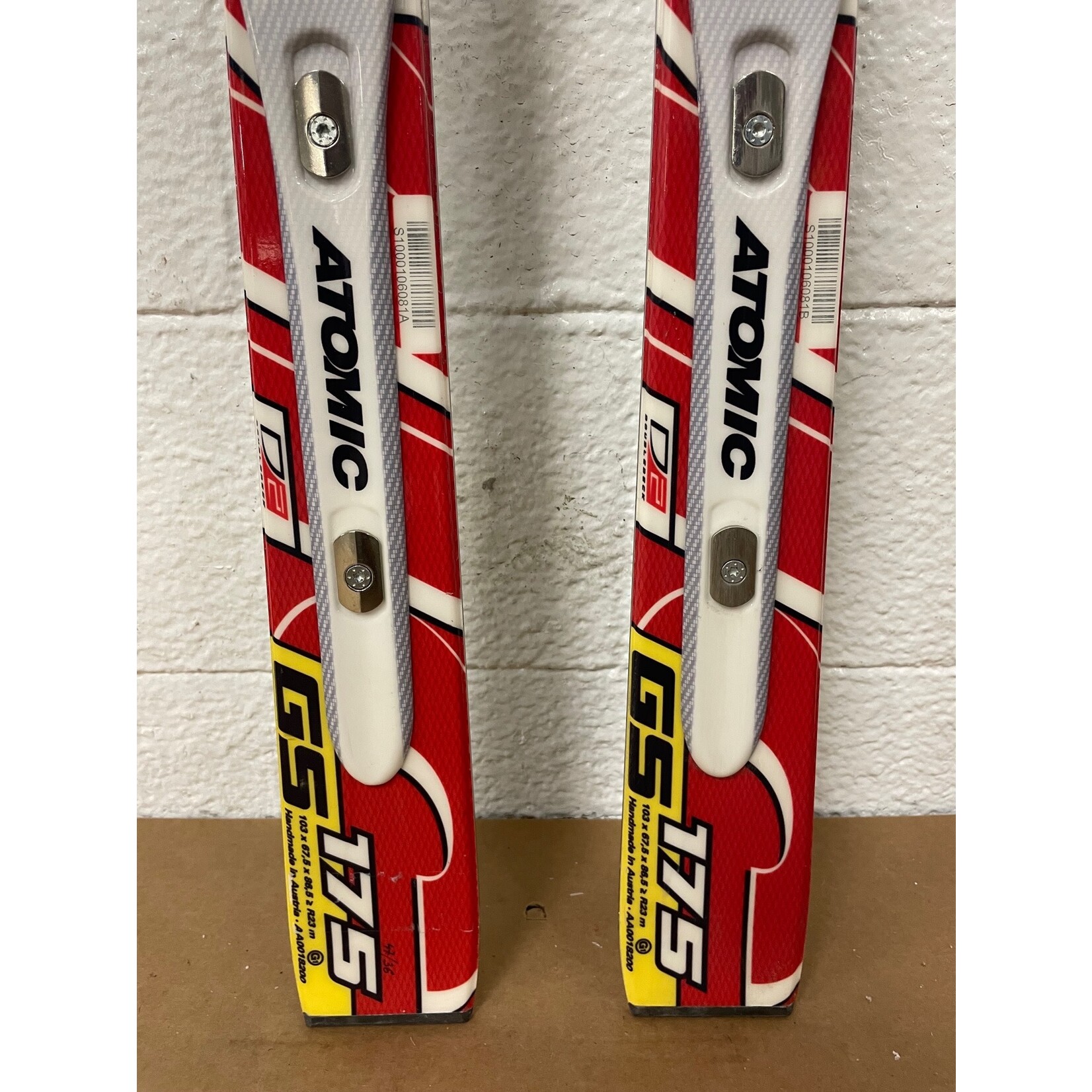 NEW ATOMIC SKIS RACE GS DOUBLEDECK D2 TI JR R23M 175CM AA0018200 NEW