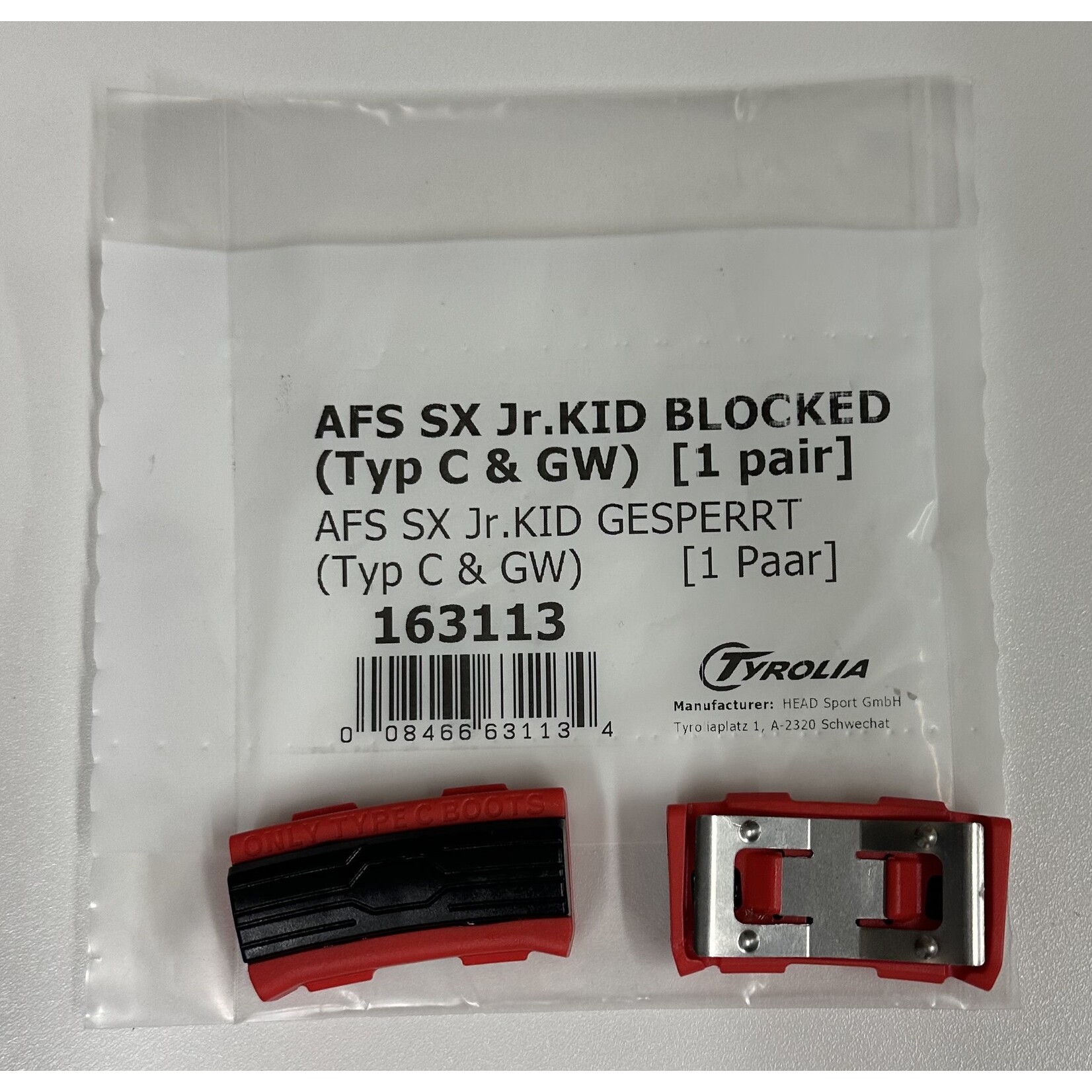 HEAD/TYROLIA HEAD AFS SXJR./KID BLOCK. (TYPE C&GW) 1 PR