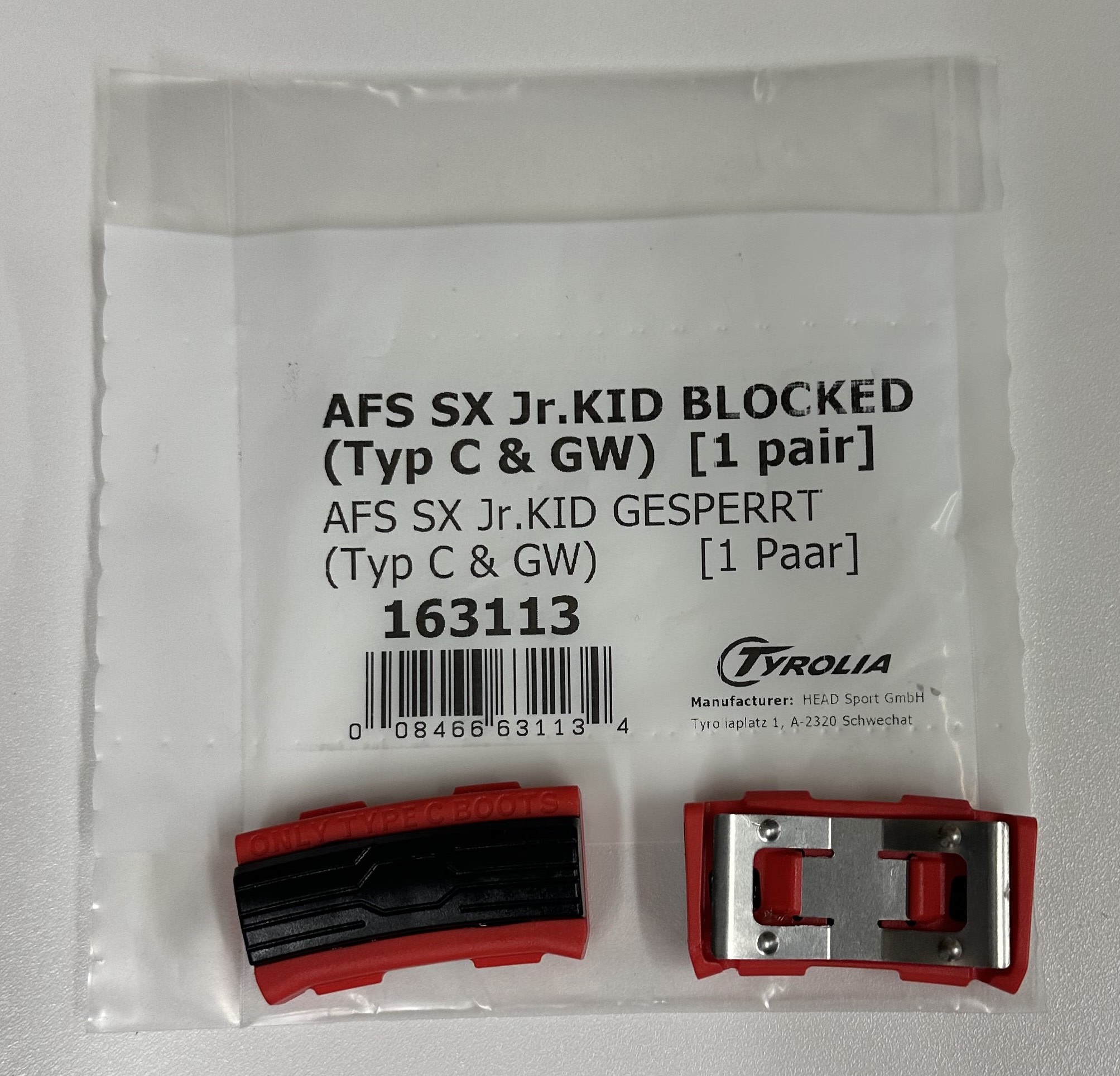 HEAD AFS SXJR./KID BLOCK. (TYPE C&GW) 1 PR - Foothills Ski Life