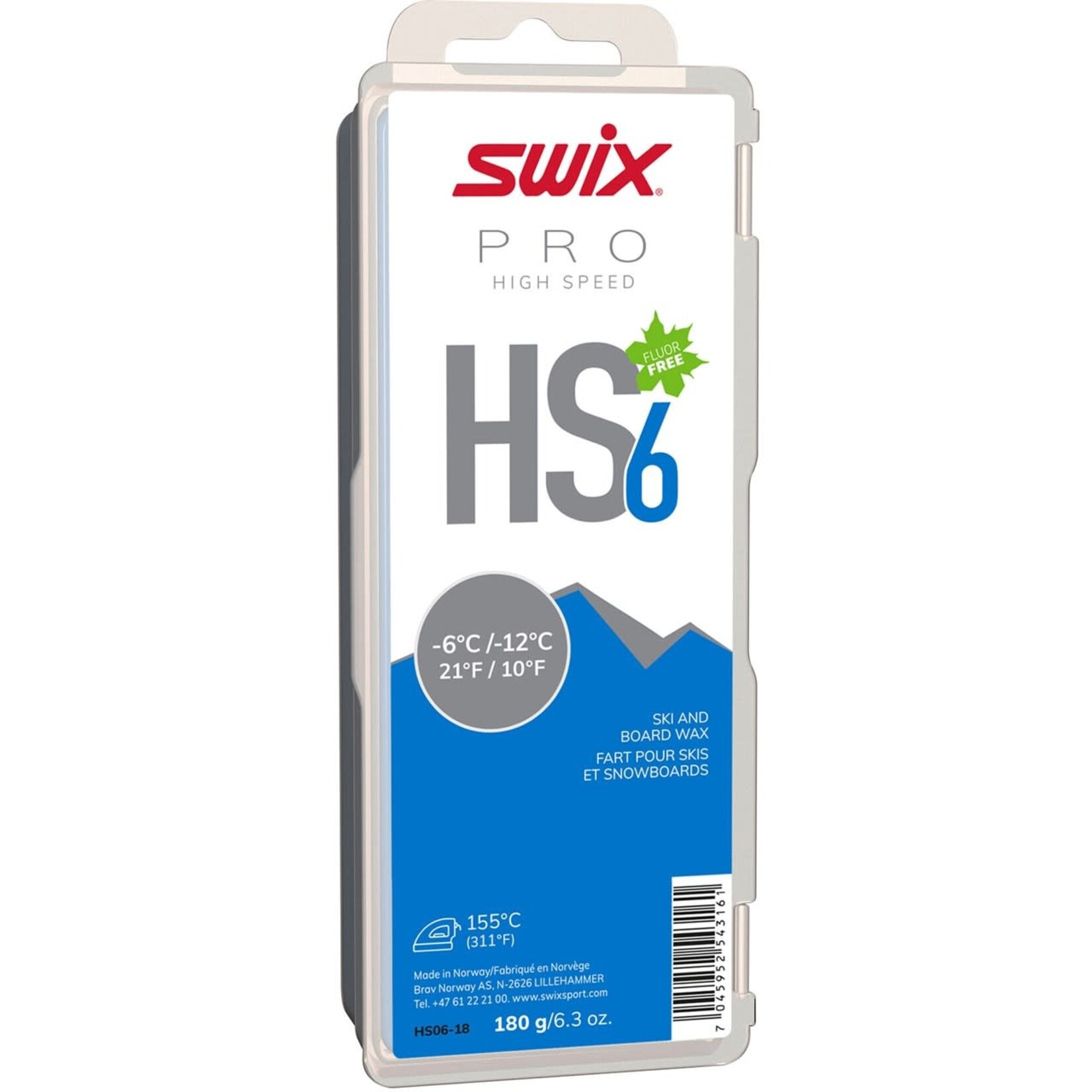 SWIX SWIX WAX PRO HIGH SPEED 6 -12°C>-6°C/10°F>21°F 180G HS6