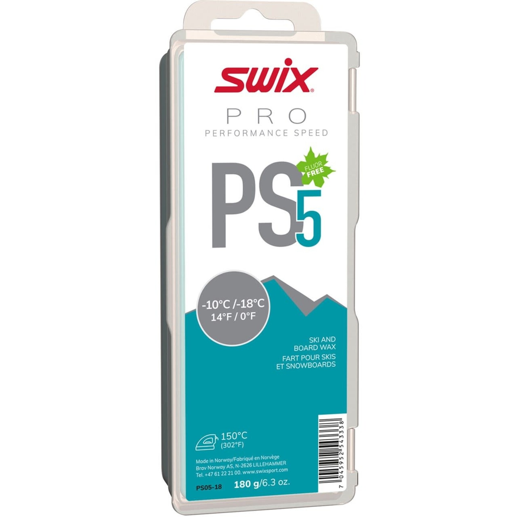 SWIX SWIX WAX PRO PERFORMANCE SPEED 5 -18°C>-10°C/0°F>14°F 180G PS5
