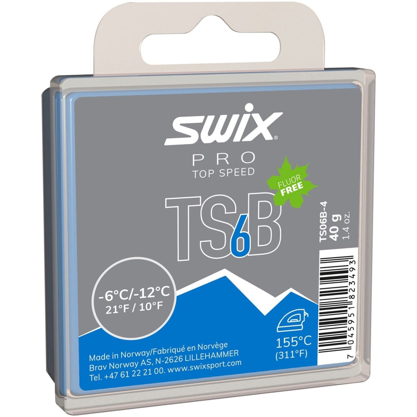 SWIX SWIX WAX PRO TOP SPEED 6 BLACK -12°C>-6°C/10°F>21°F 40G TS6B