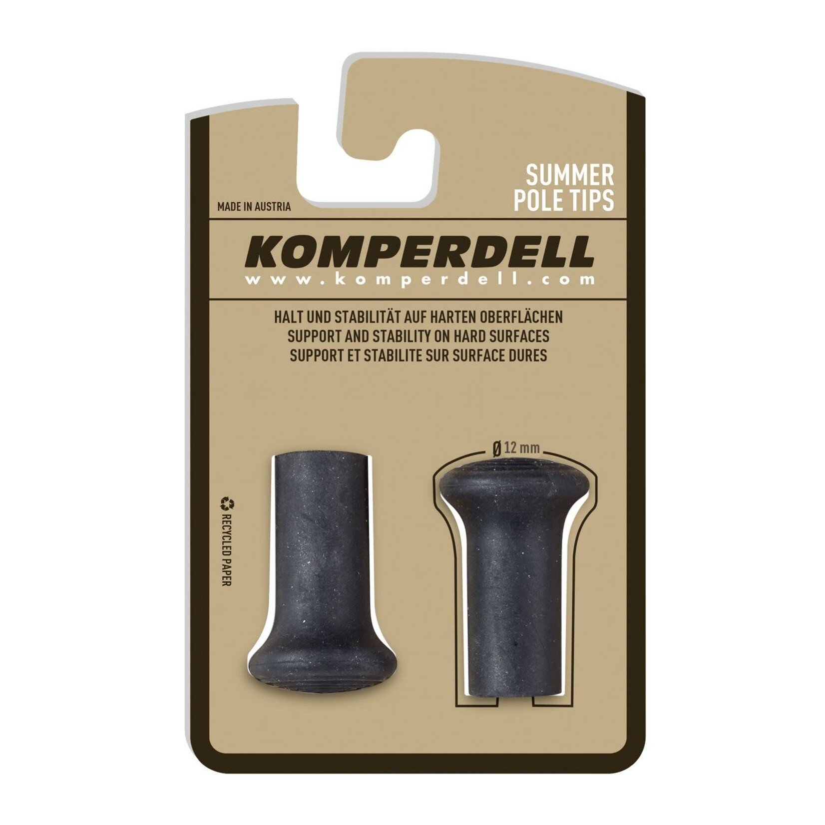 KOMPERDELL KOMPERDELL RUBBER WALKING TIP 12MM
