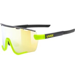 UVEX UVEX SUNGLASSES SPORTSTYLE 236 BLACK YELLOW MATTE W/ MIRROR YELLOW CAT 2 + CLEAR CAT 0