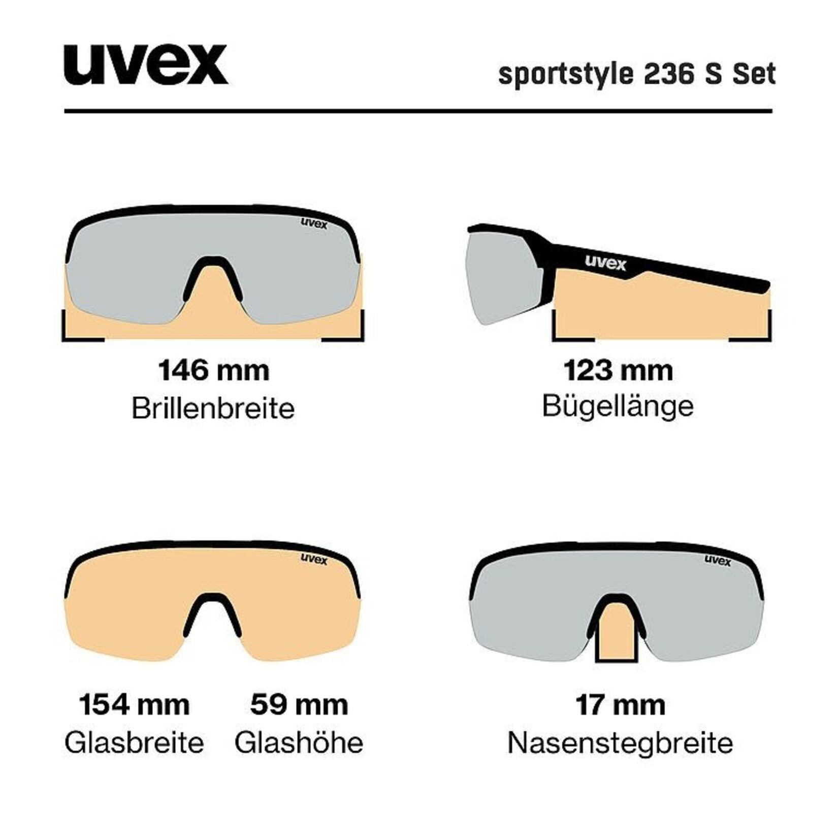 UVEX UVEX SUNGLASSES SPORTSTYLE 236 S CLOUD MATTE W/ MIRROR BLUE CAT 3 + CLEAR CAT 0