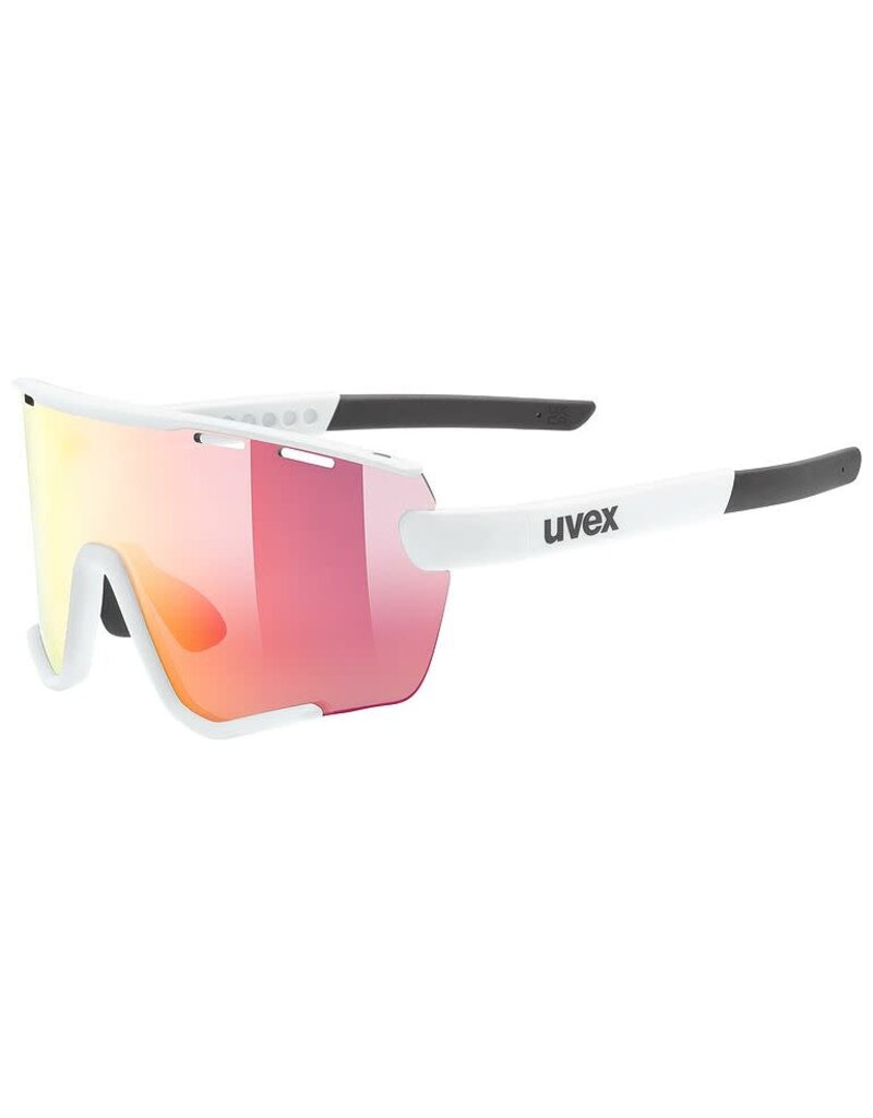 UVEX UVEX SUNGLASSES SPORTSTYLE 236 S WHITE MATTE W/ MIRROR RED CAT 2 + CLEAR CAT 0