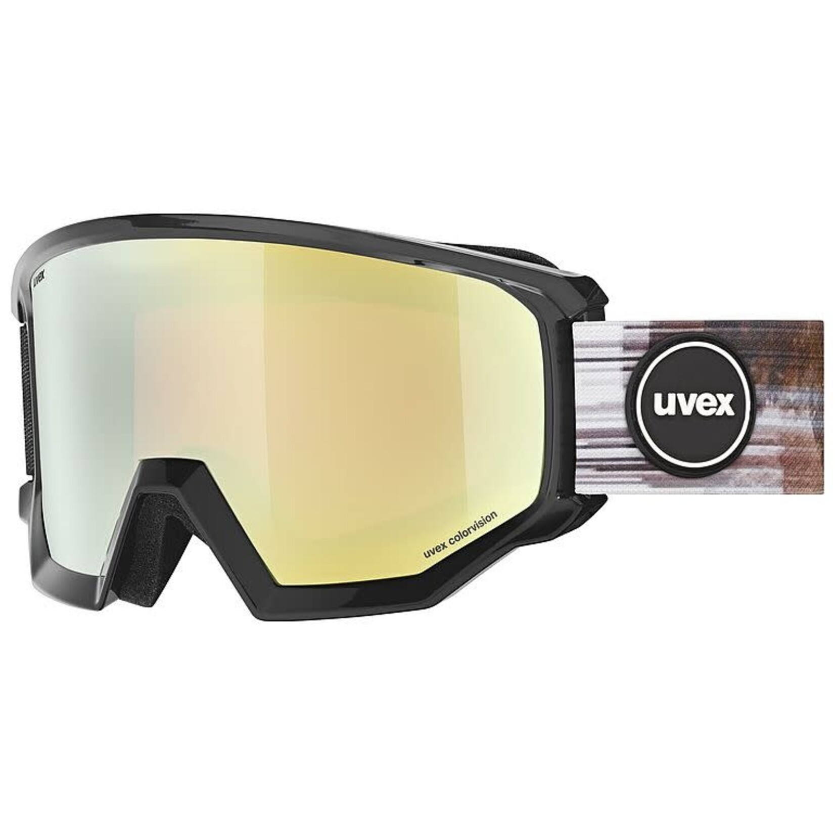 UVEX UVEX SKI GOGGLES ATHLETIC CV BLACK SHINY SL W/ MIRROR GOLD-ORANGE S2