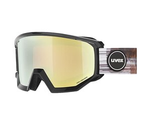 UVEX SKI GOGGLES ATHLETIC CV BLACK SHINY SL W/ MIRROR GOLD