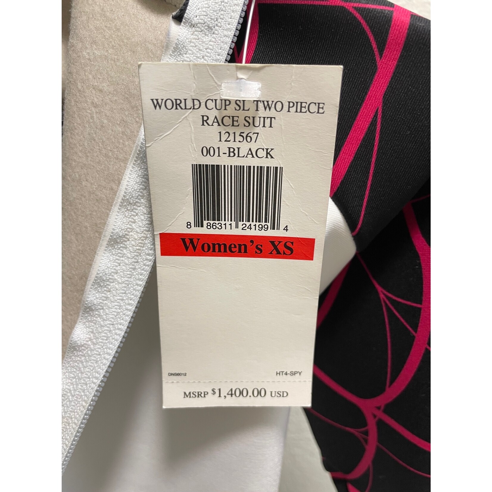 SPYDER RACE SUIT WC SL TWO-PIECE WOMEN'S BLACK/PINK XS NEW