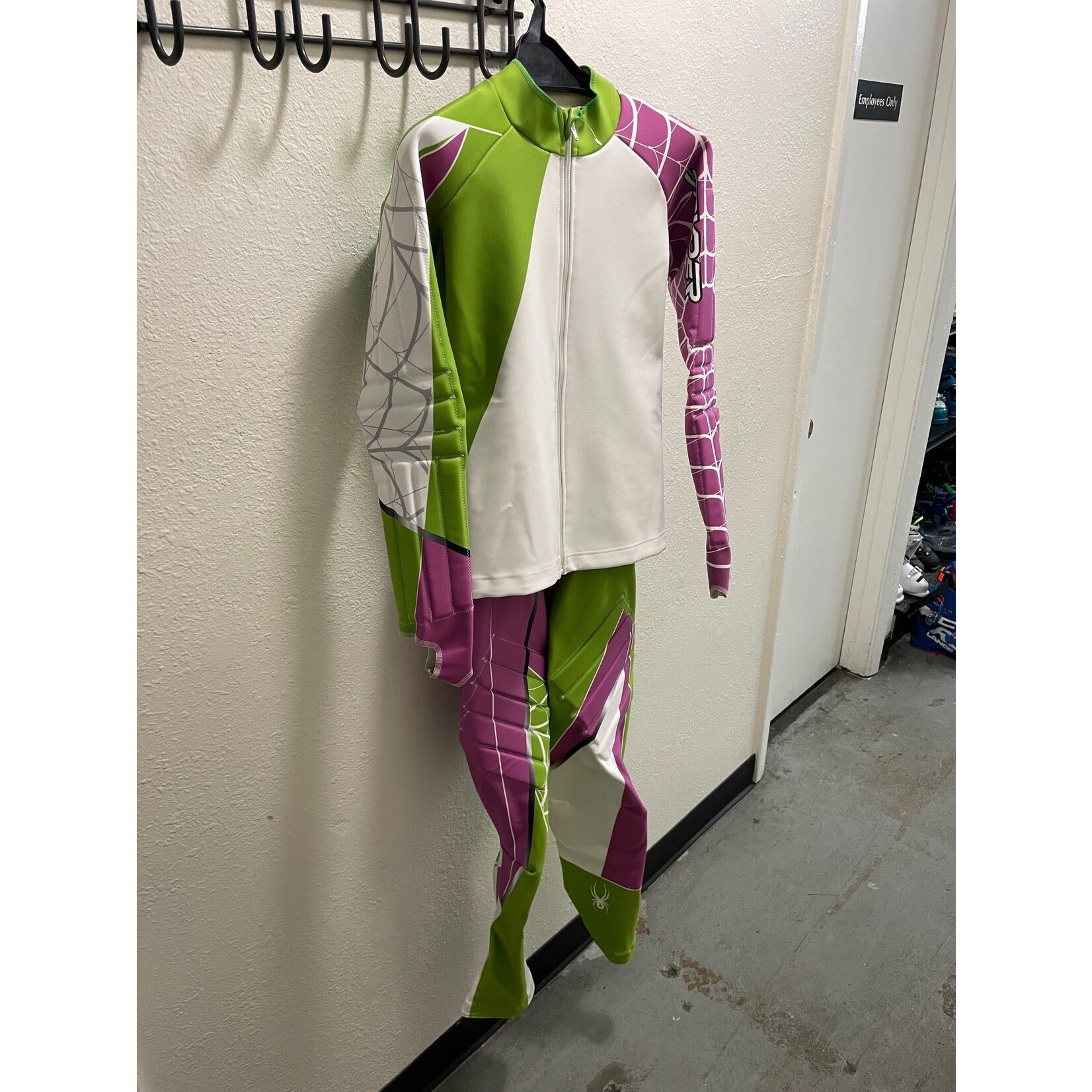 SPYDER RACE SUIT WC SL TWO-PIECE WOMEN'S GREEN/PINK LG NEW