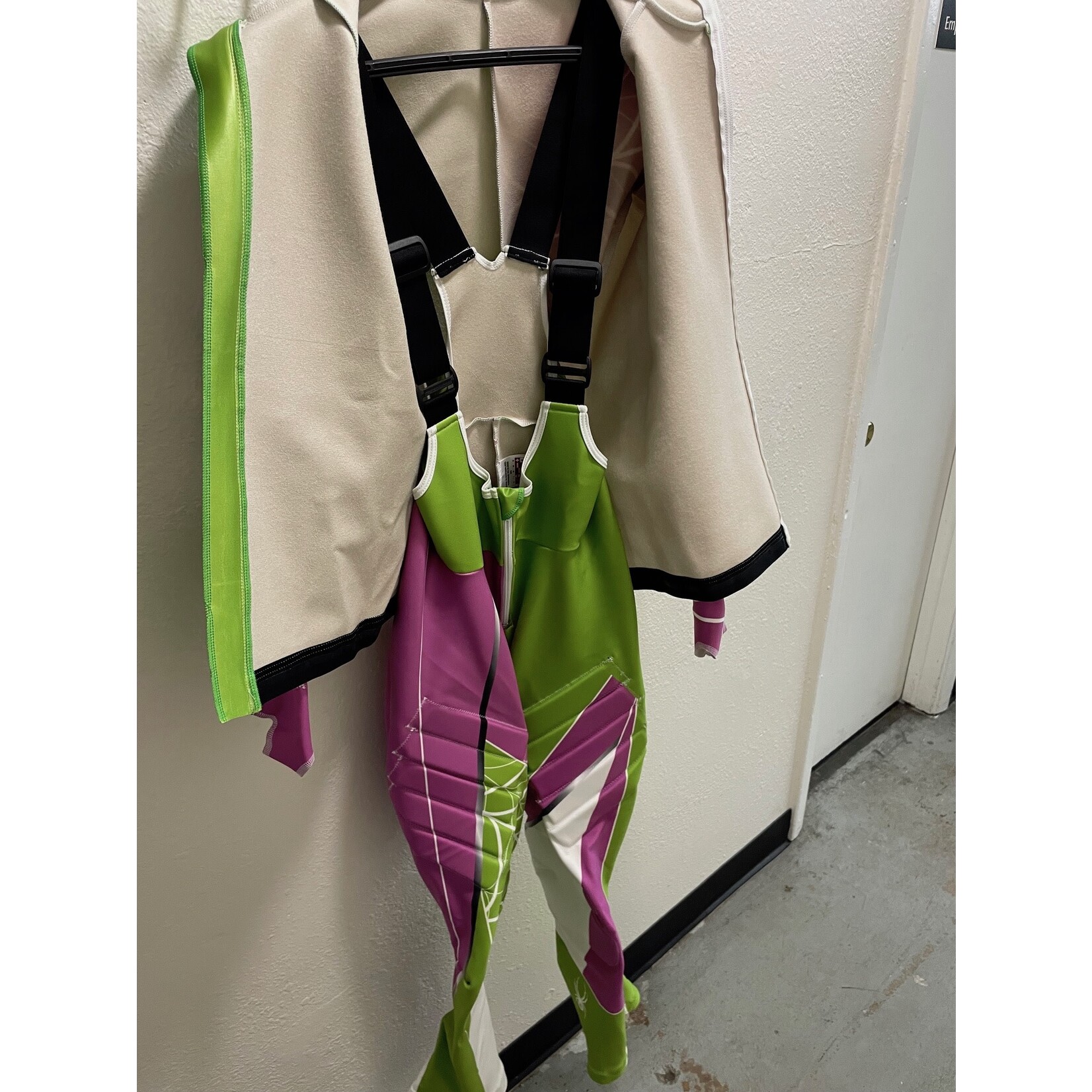 SPYDER RACE SUIT WC SL TWO-PIECE WOMEN'S GREEN/PINK LG NEW