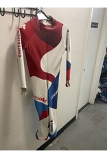 DESCENTE RACE SUIT DOWNHILL WOMENS WHITE/BLUE/RED MEDIUM USED