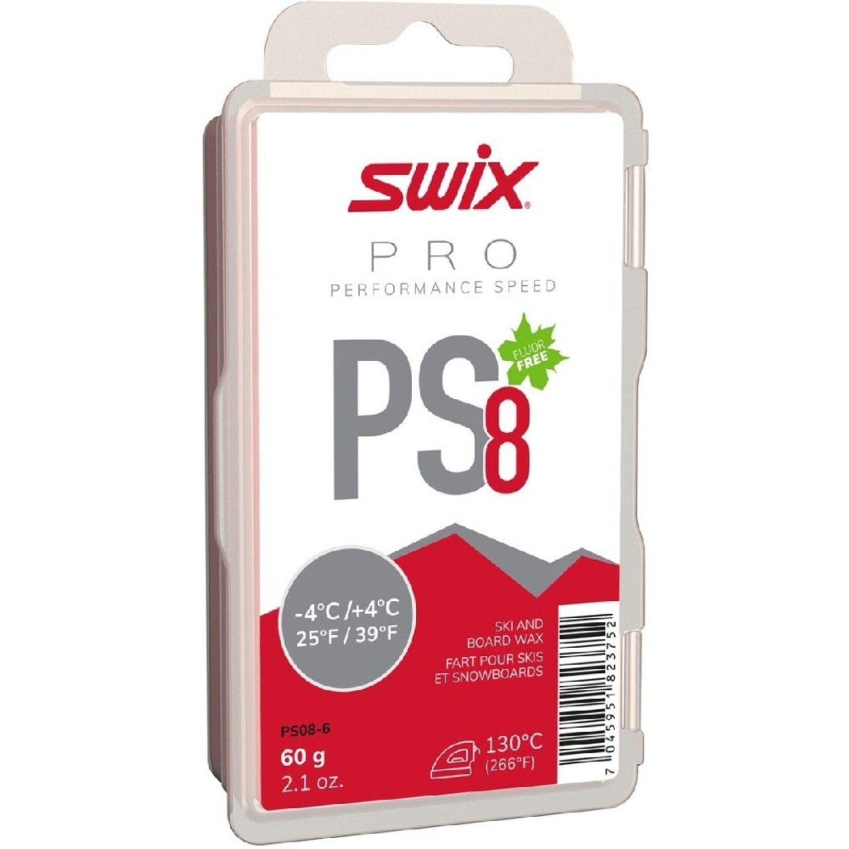 SWIX SWIX WAX PRO PERFORMANCE SPEED 8 -4°C>4°C/25°F>39°F 60G PS8