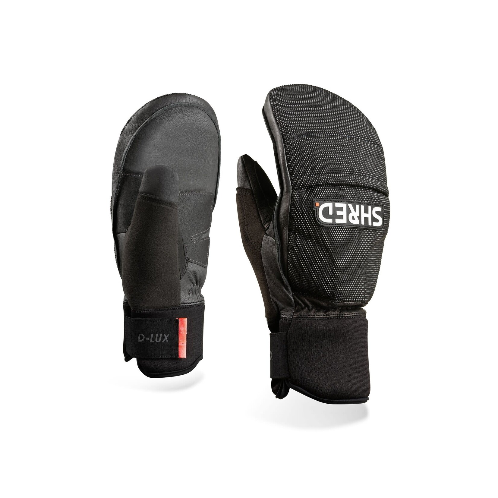 SHRED SHRED SKI GLOVES ALL MTN PROTECTIVE MITTEN D-LUX BLACK