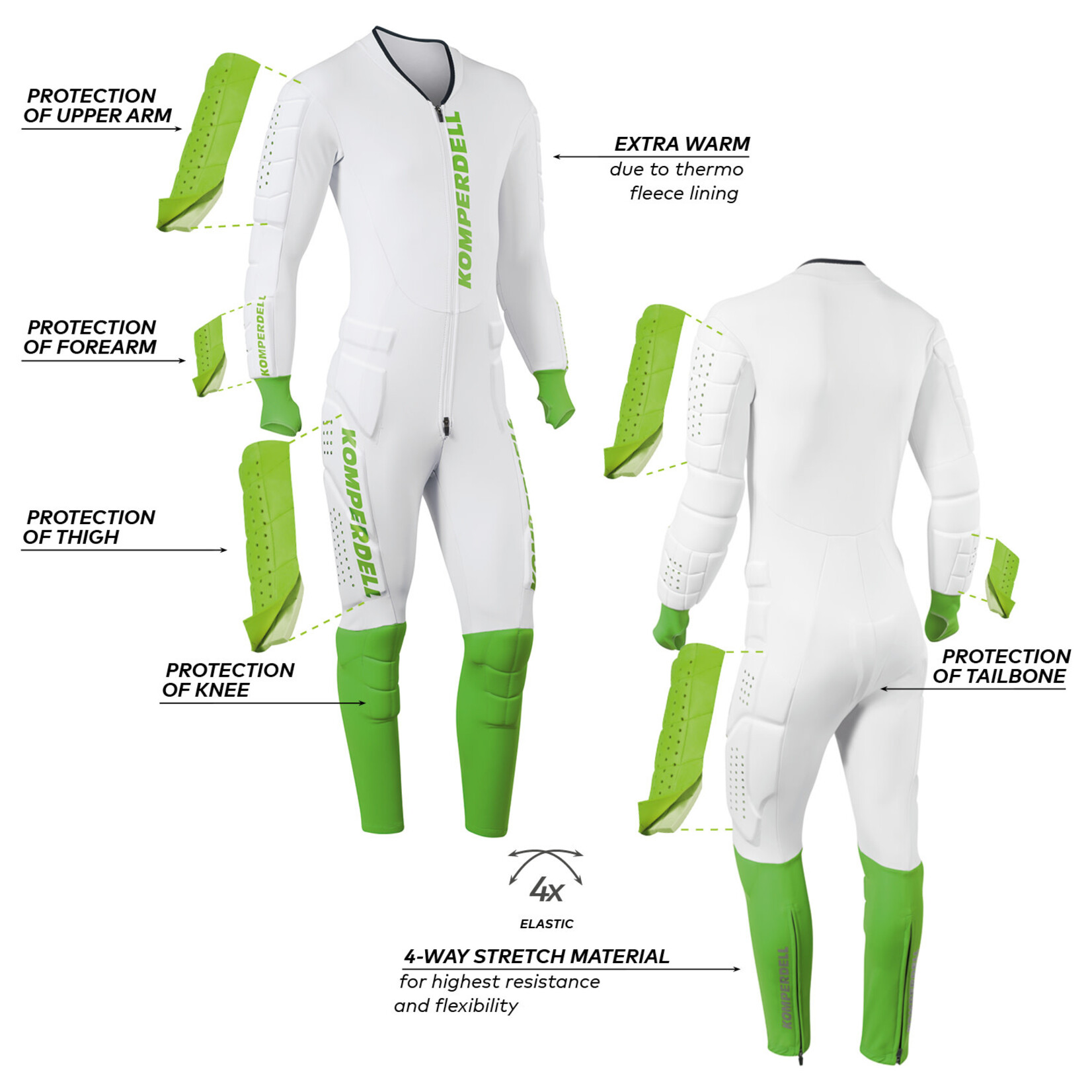 KOMPERDELL KOMPERDELL RACE SUIT SLALOM JUNIOR WHITE