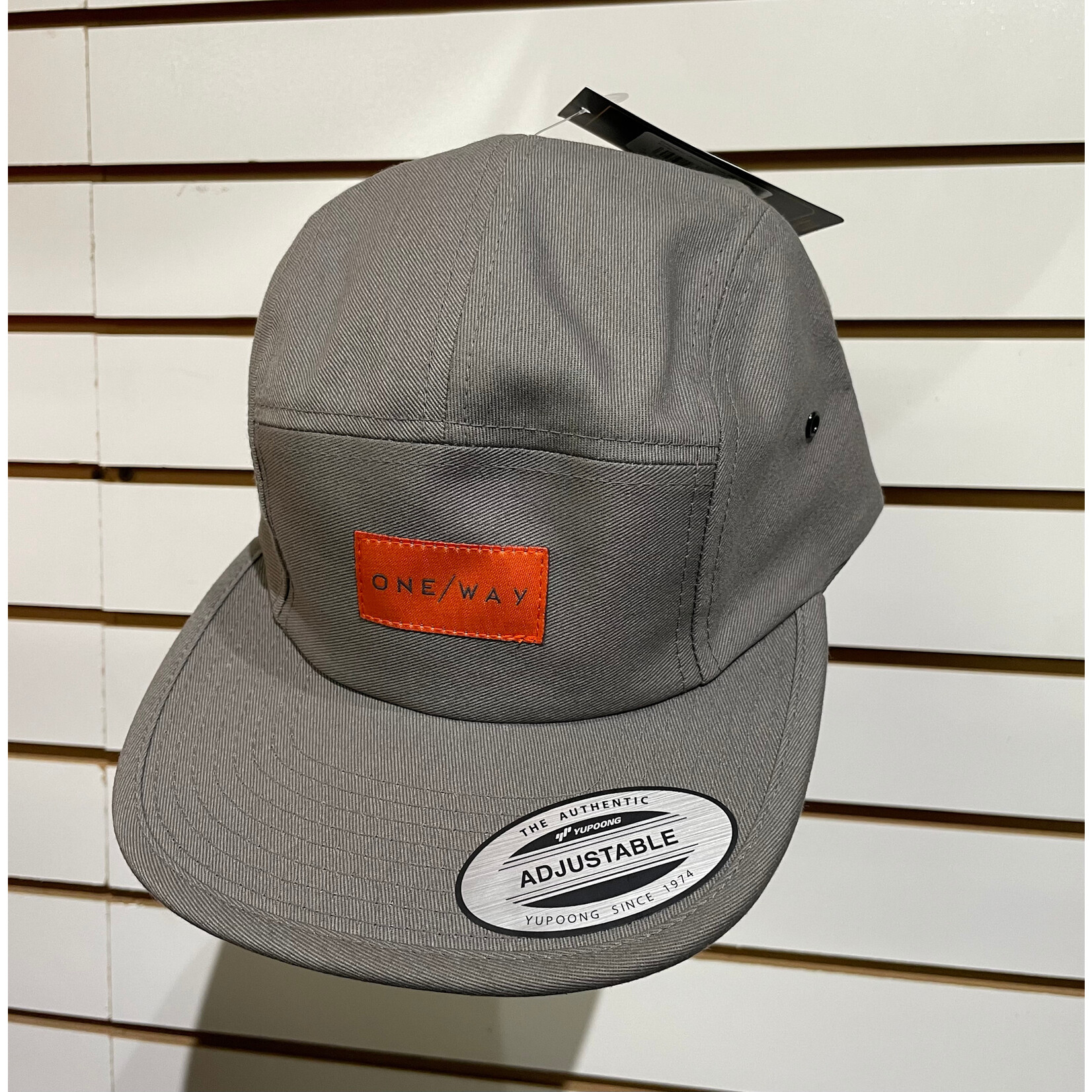 ONE WAY ONE-WAY HAT OW CAP 5PANEL GRAY ORG LOGO