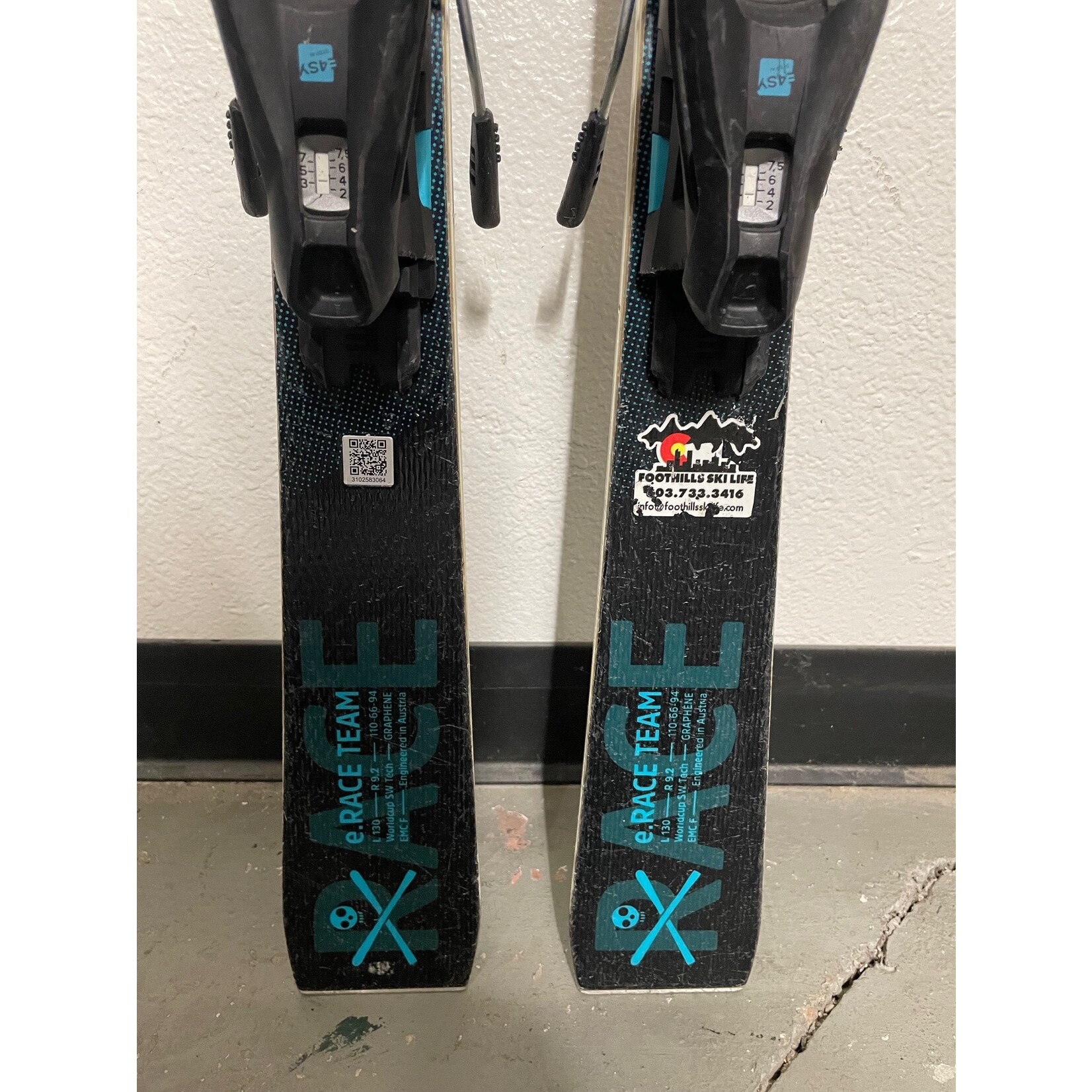HEAD/TYROLIA USED HEAD 2024 SKIS WC E.RACE TEAM 130CM + JRS 7.5 USED