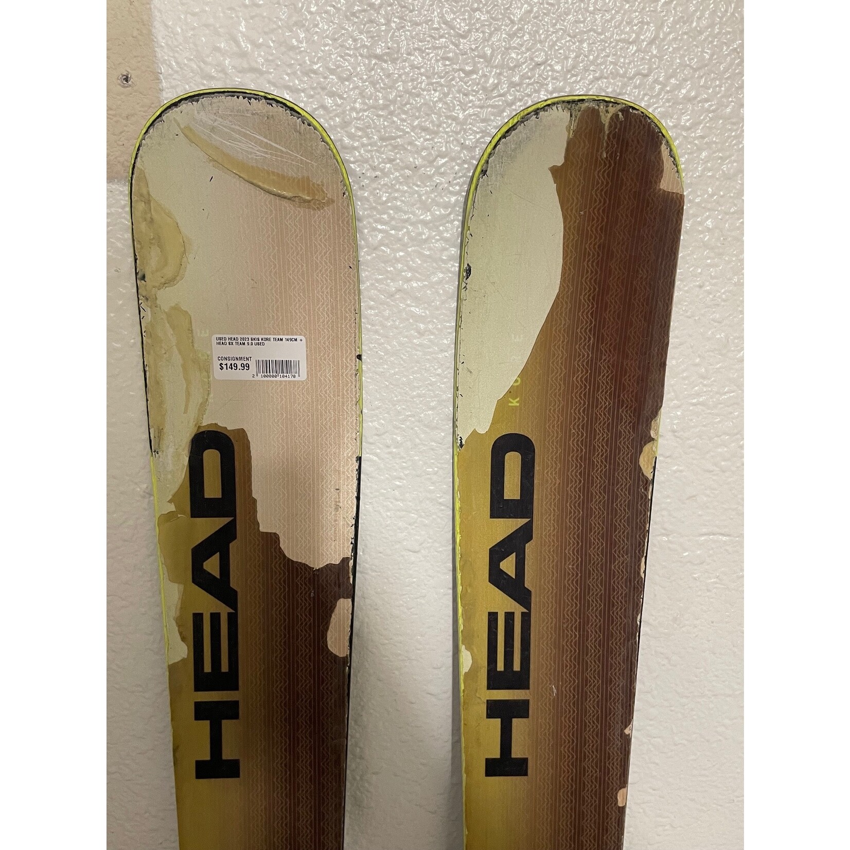 HEAD/TYROLIA USED HEAD 2023 SKIS KORE TEAM 149CM + HEAD SX TEAM 9.0 USED