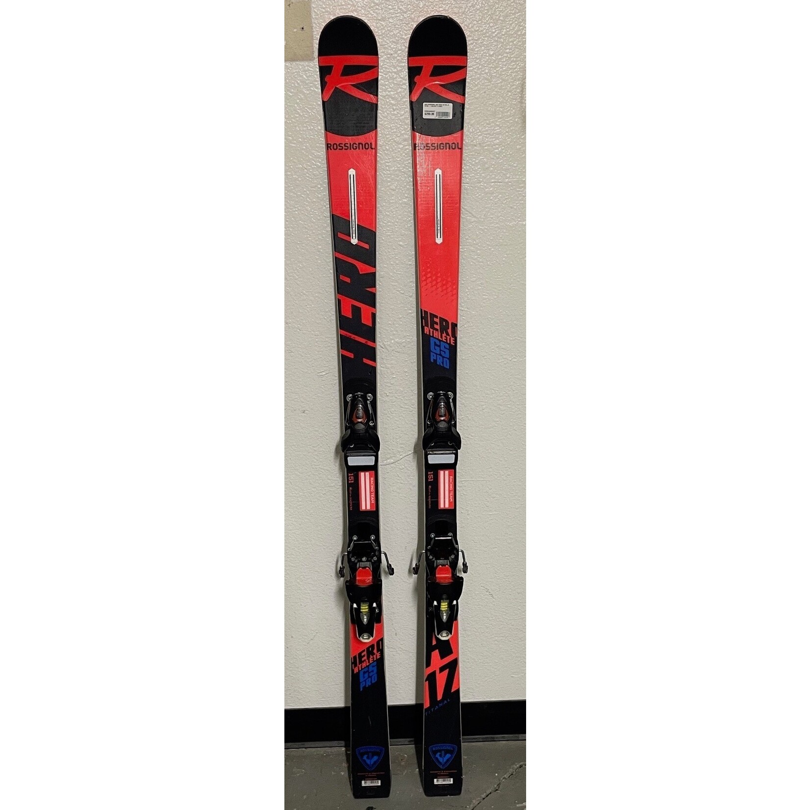 USED ROSSIGNOL SKIS HERO GS PRO JR 151CM + LOOK SPX 10 USED