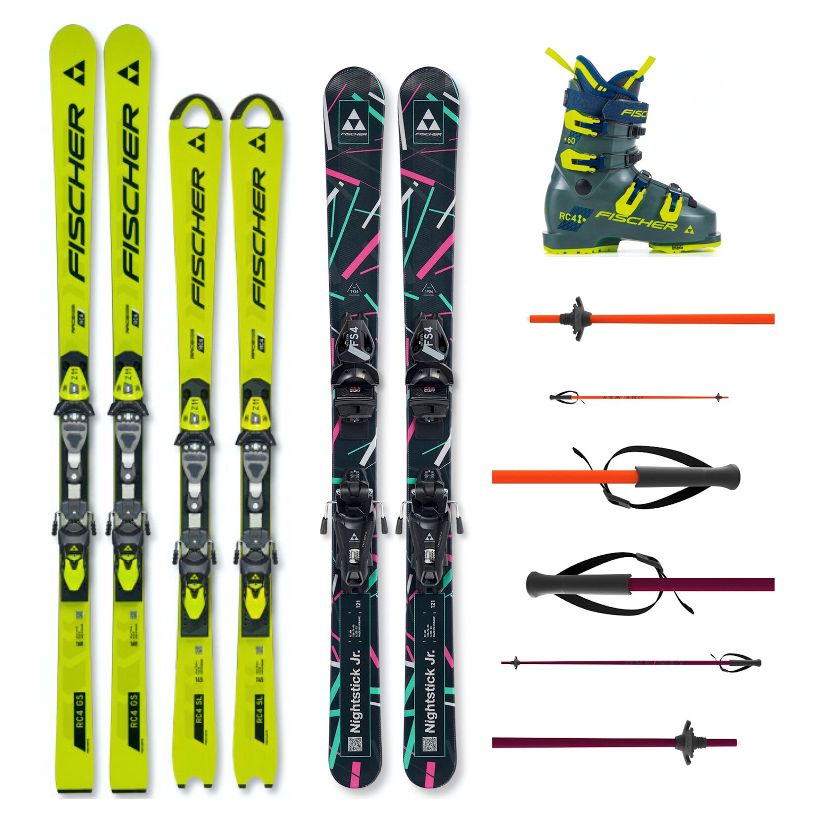 LEASE-SEASON-JUNIOR U10 x3 SKI SL/GS/FR PACKAGE