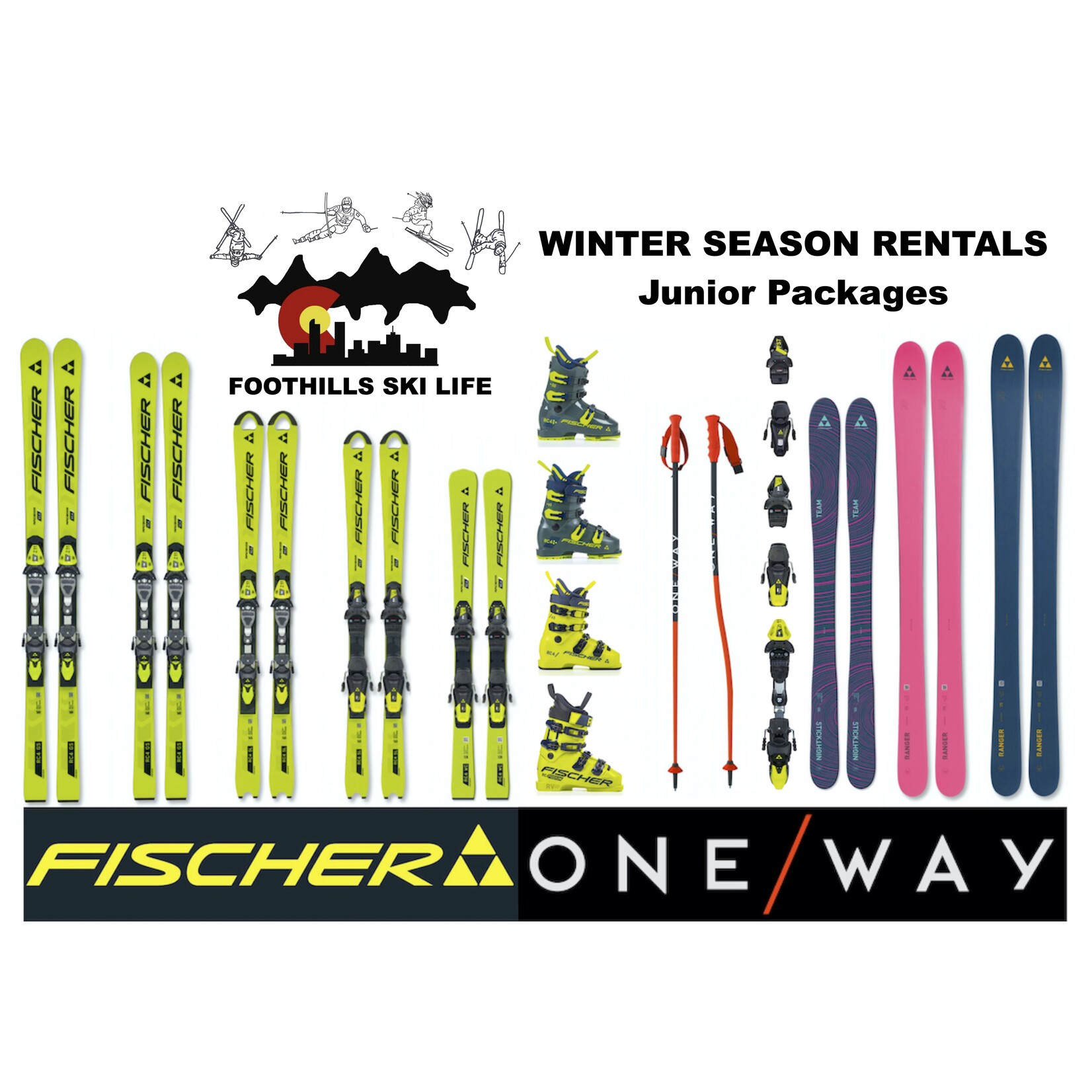 RENTAL SEASON JUNIOR YSL 1X SKI PACKAGE