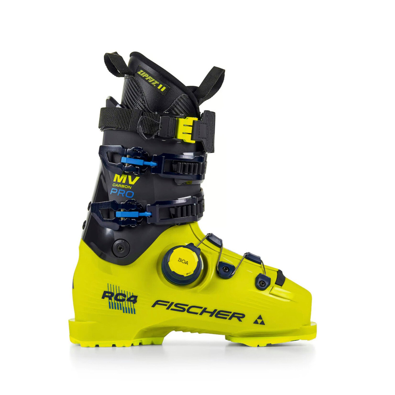 FISCHER FISCHER 2027 SKI BOOTS RC4 CARBON PRO MV BOA ZIPFIT GW YELLOW/CARBON