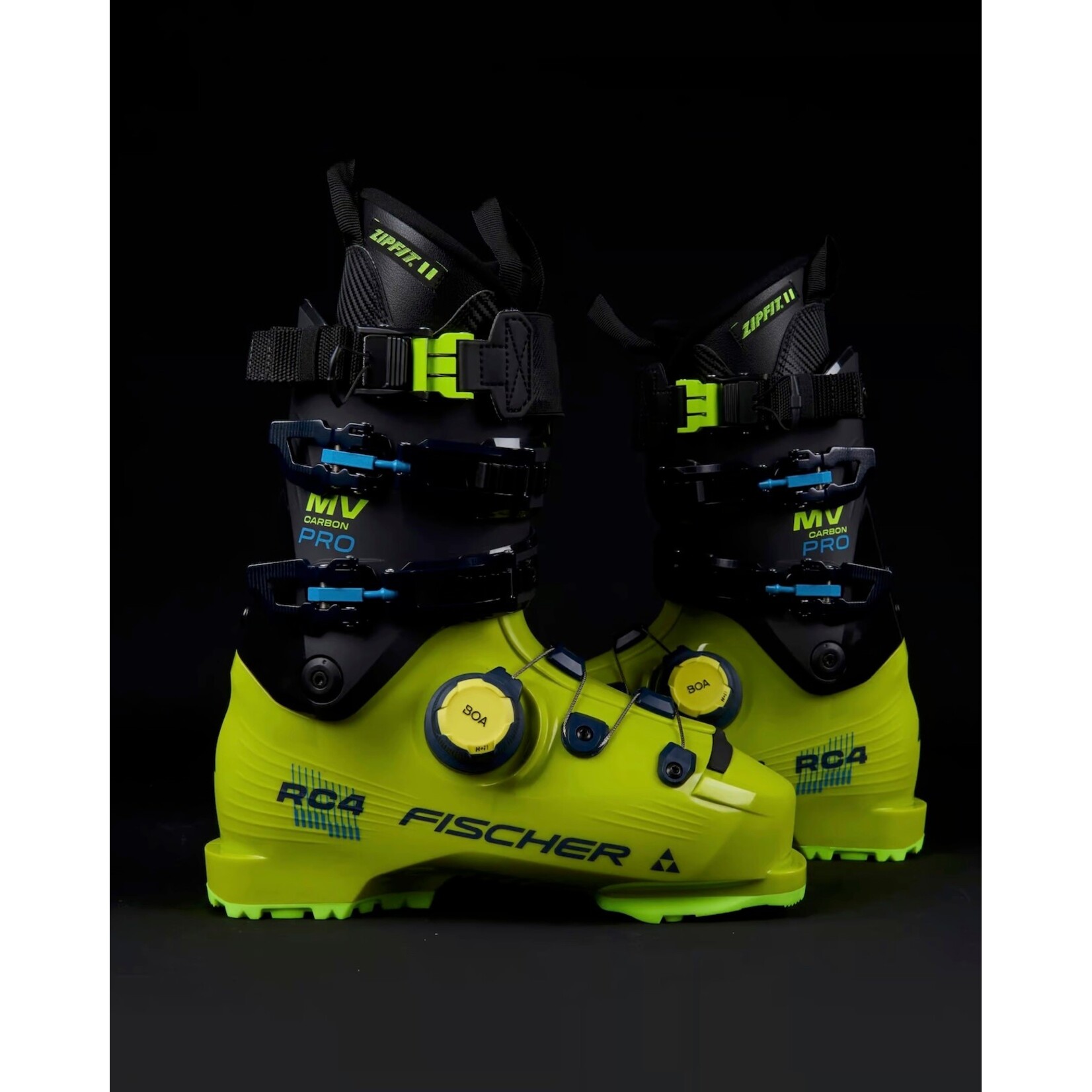 FISCHER FISCHER 2026 SKI BOOTS RC4 CARBON PRO MV BOA ZIPFIT GW YELLOW/CARBON