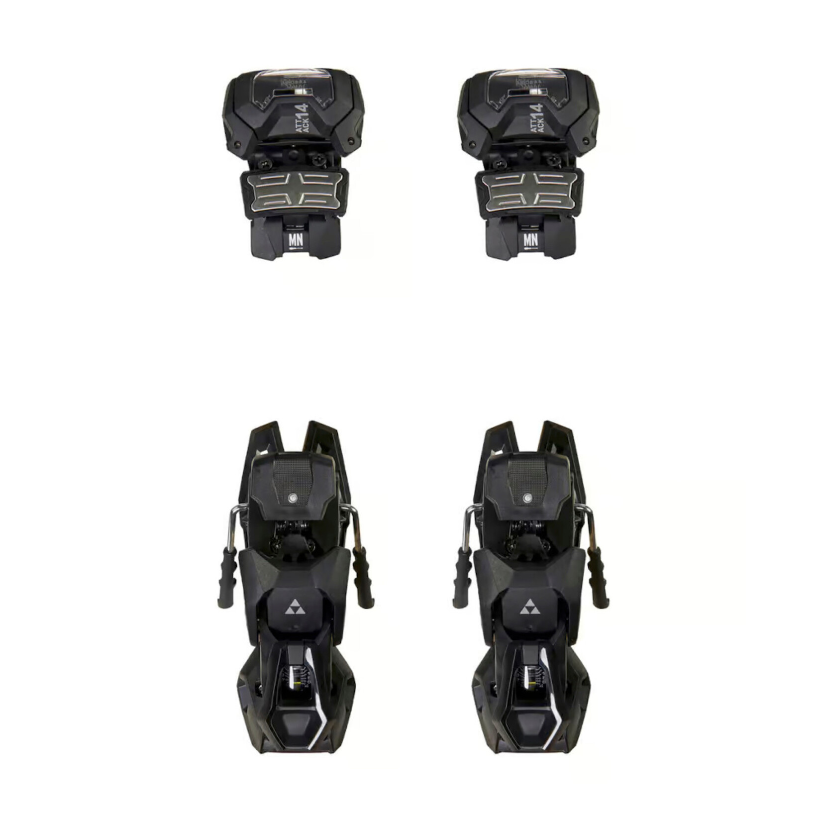 FISCHER FISCHER 2025 SKI BINDING ATTACK 14 MN W/O BRAKE (A) SOLID BLACK/BLACK