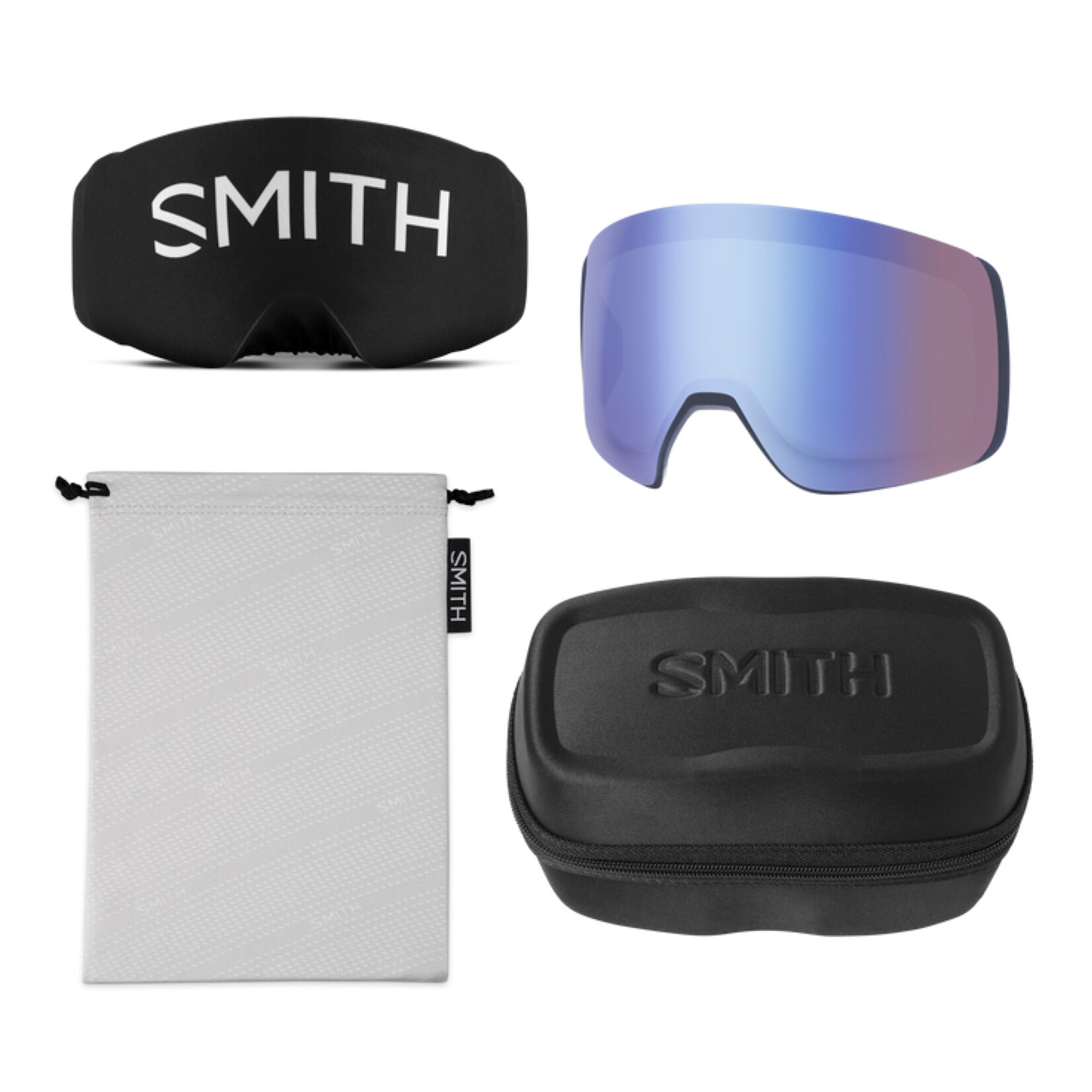 SMITH SMITH GOGGLE 4D MAG S BLACK CHROMAPOP EVERYDAY BLUE MIRROR