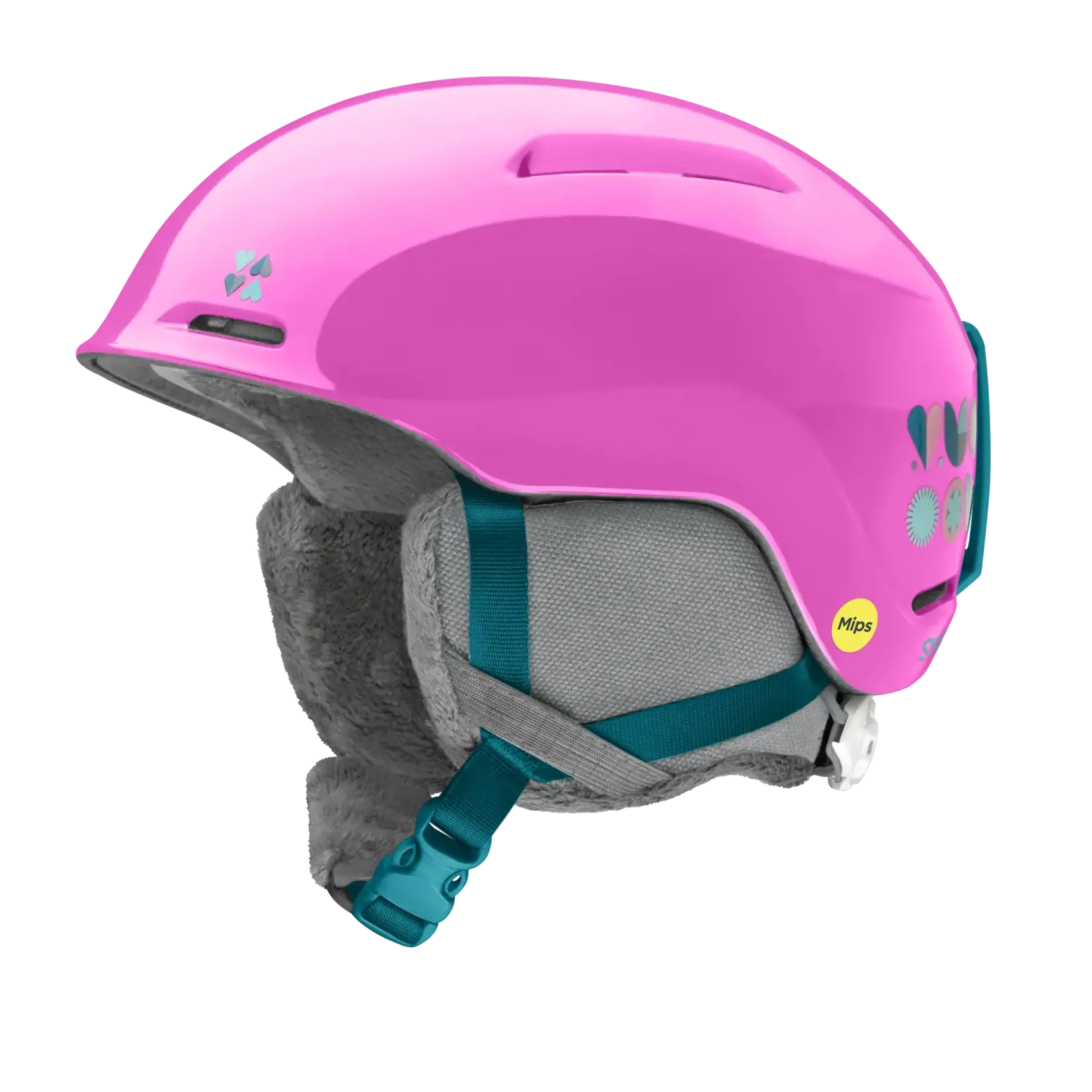 SMITH SMITH HELMET GLIDE JR MIPS VIVID PINK HEARTS
