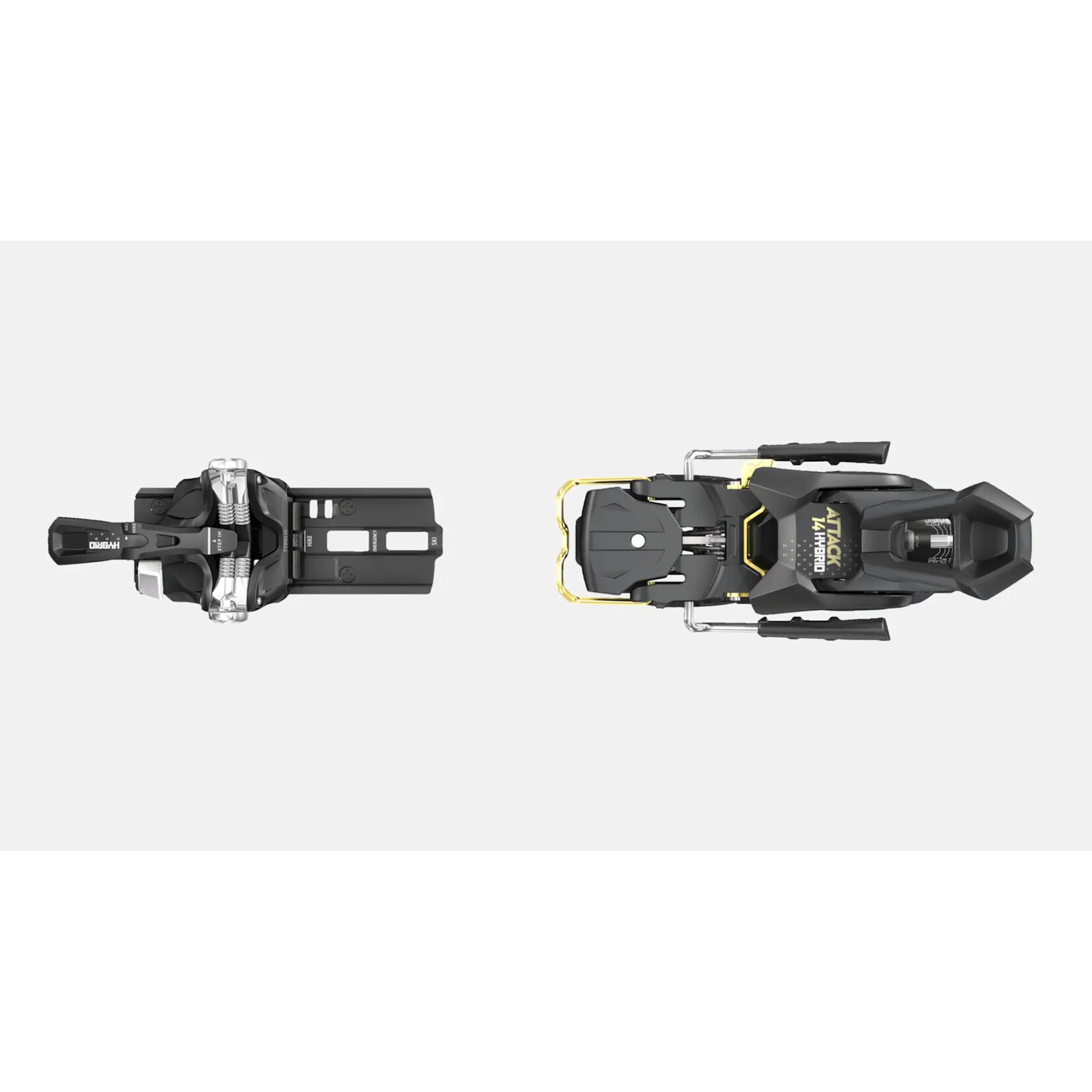 HEAD/TYROLIA HEAD 2026 SKI BINDINGS ATTACK HYBRID 14 MN/PT W/O BRAKE (O) SOLID BLACK/GOLD